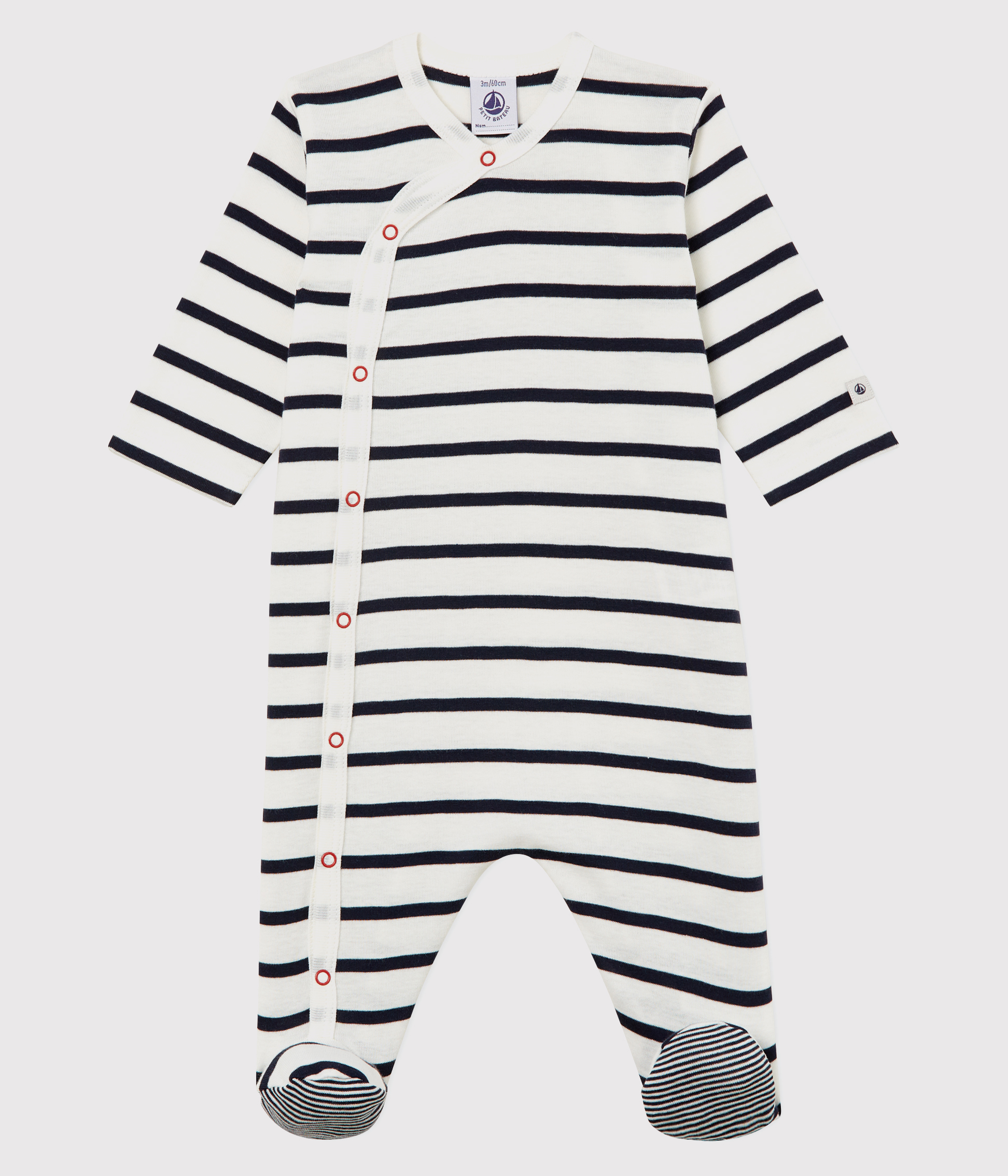 Babies' Striped Ribbed Sleepsuit