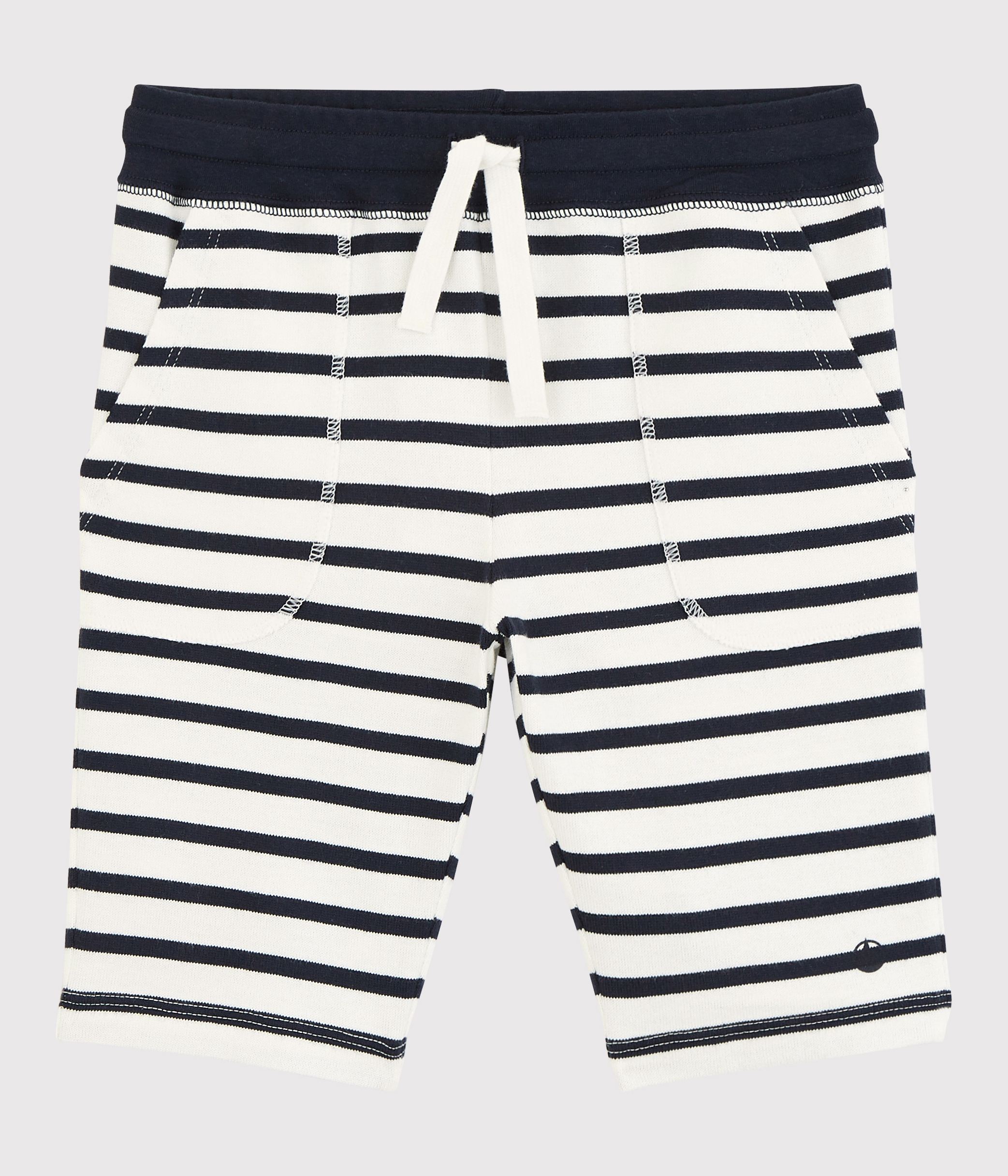 Boys' Thick Stripy Cotton Bermuda Shorts