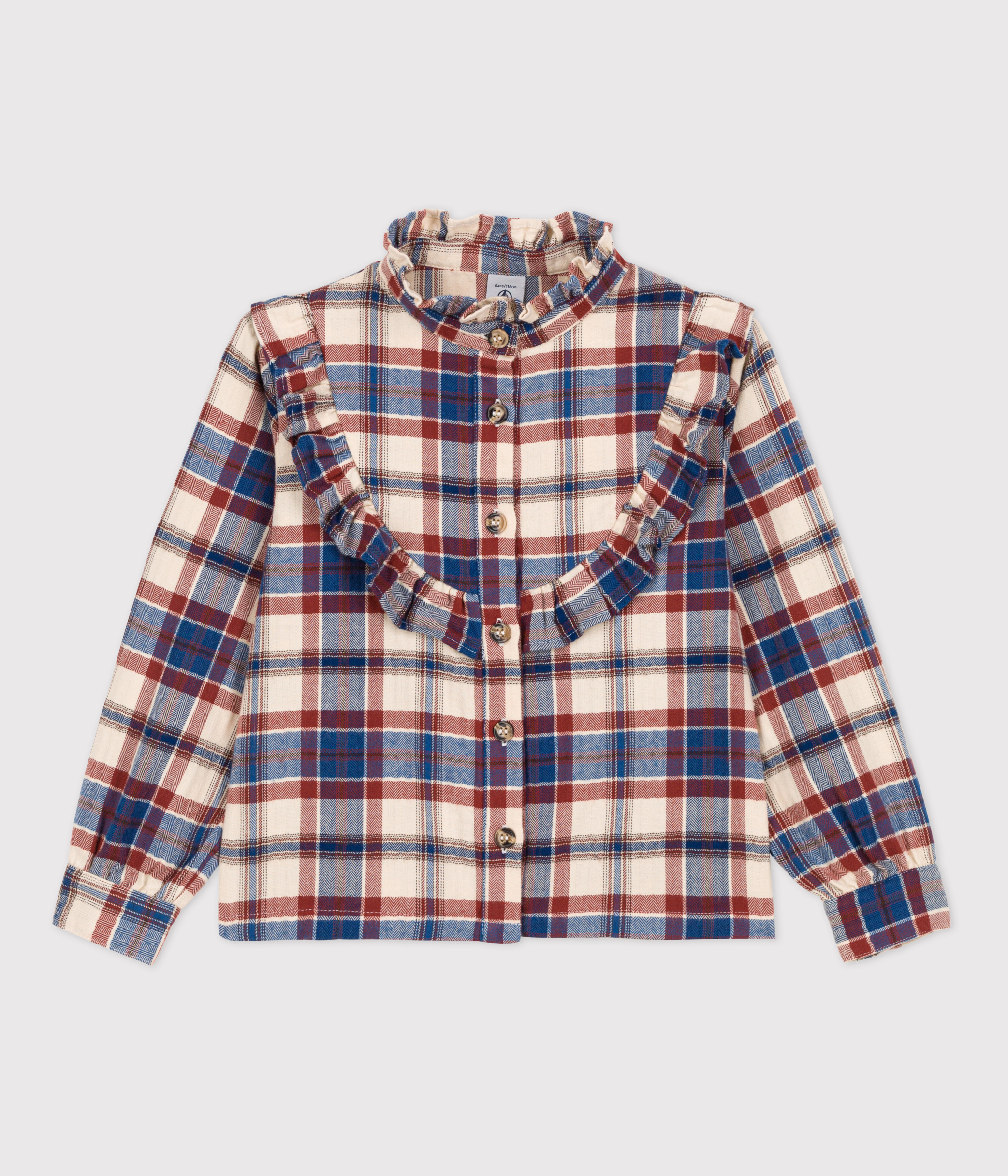 Girls' Checked Flannel Blouse
