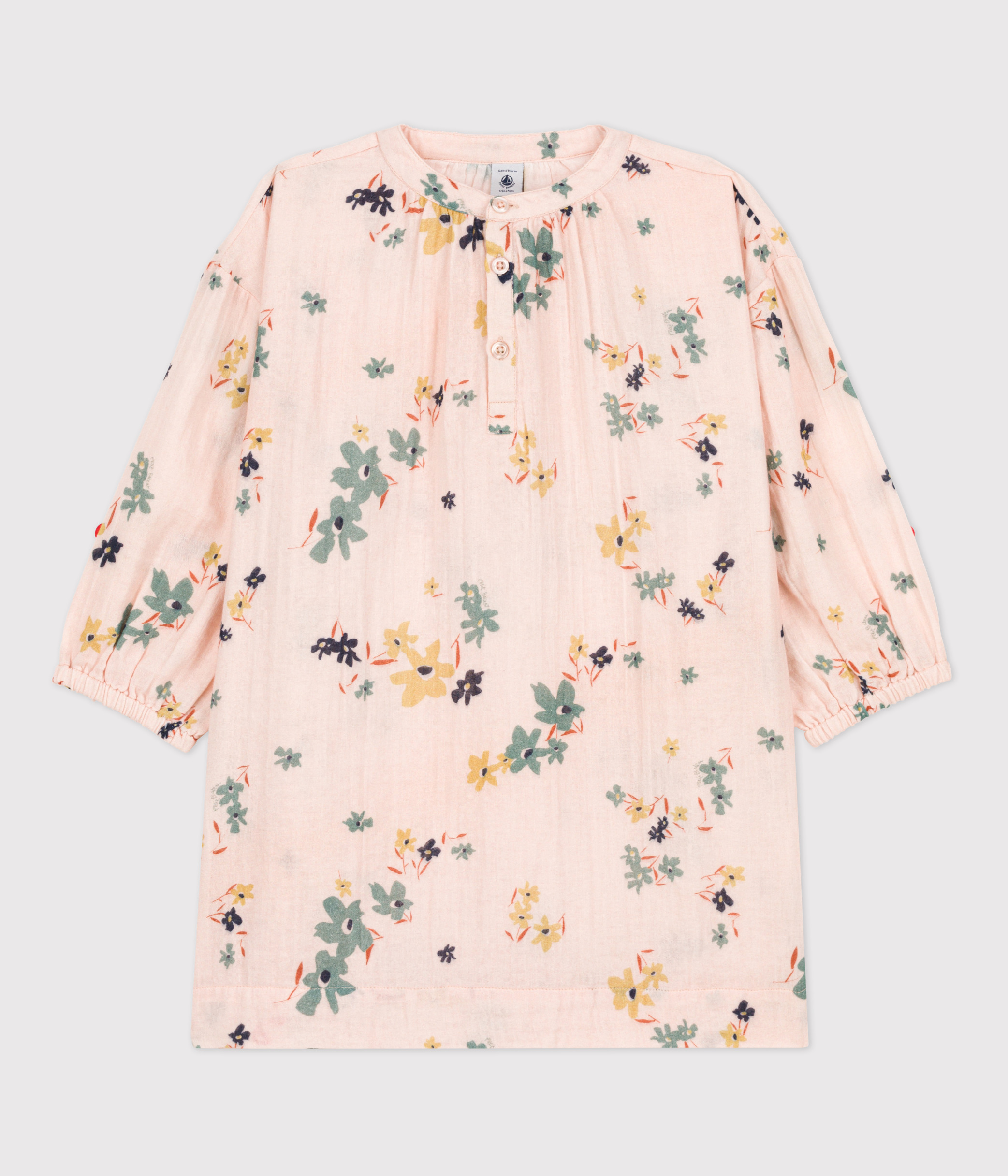 Girls' Long-Sleeved Cotton Gauze Dress