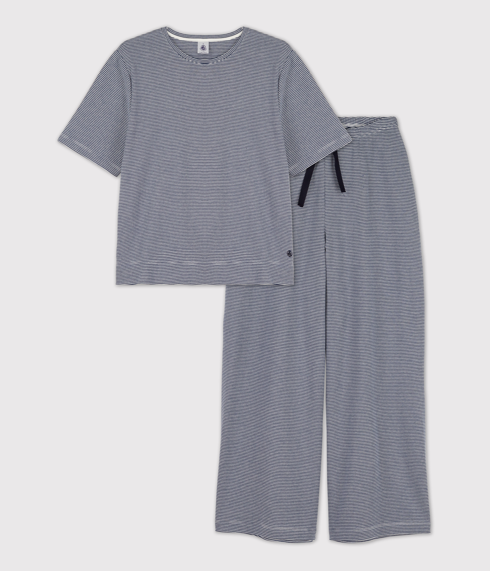 Women's Pinstriped Cotton Pyjamas