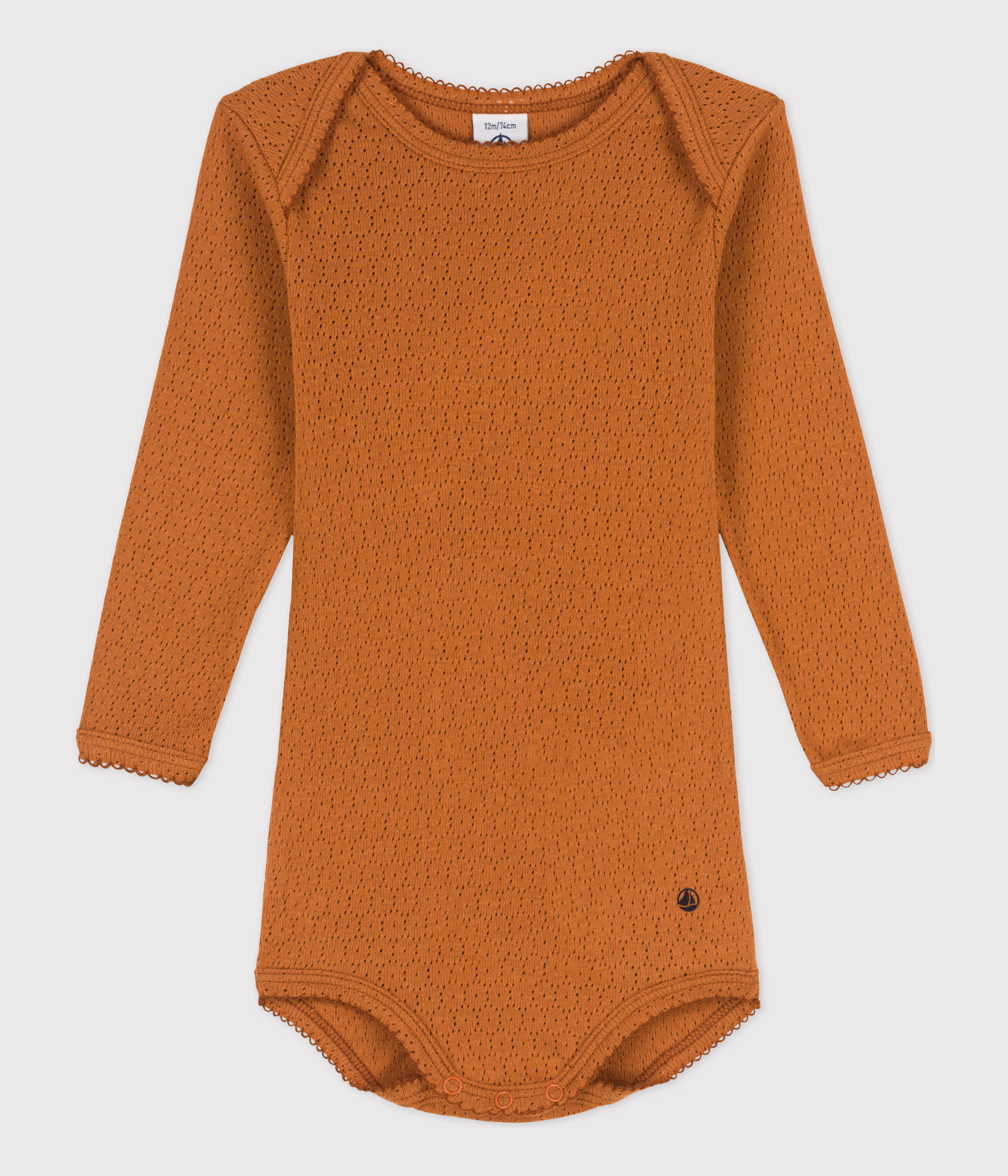 Babies' Long-Sleeved Openwork Bodysuit