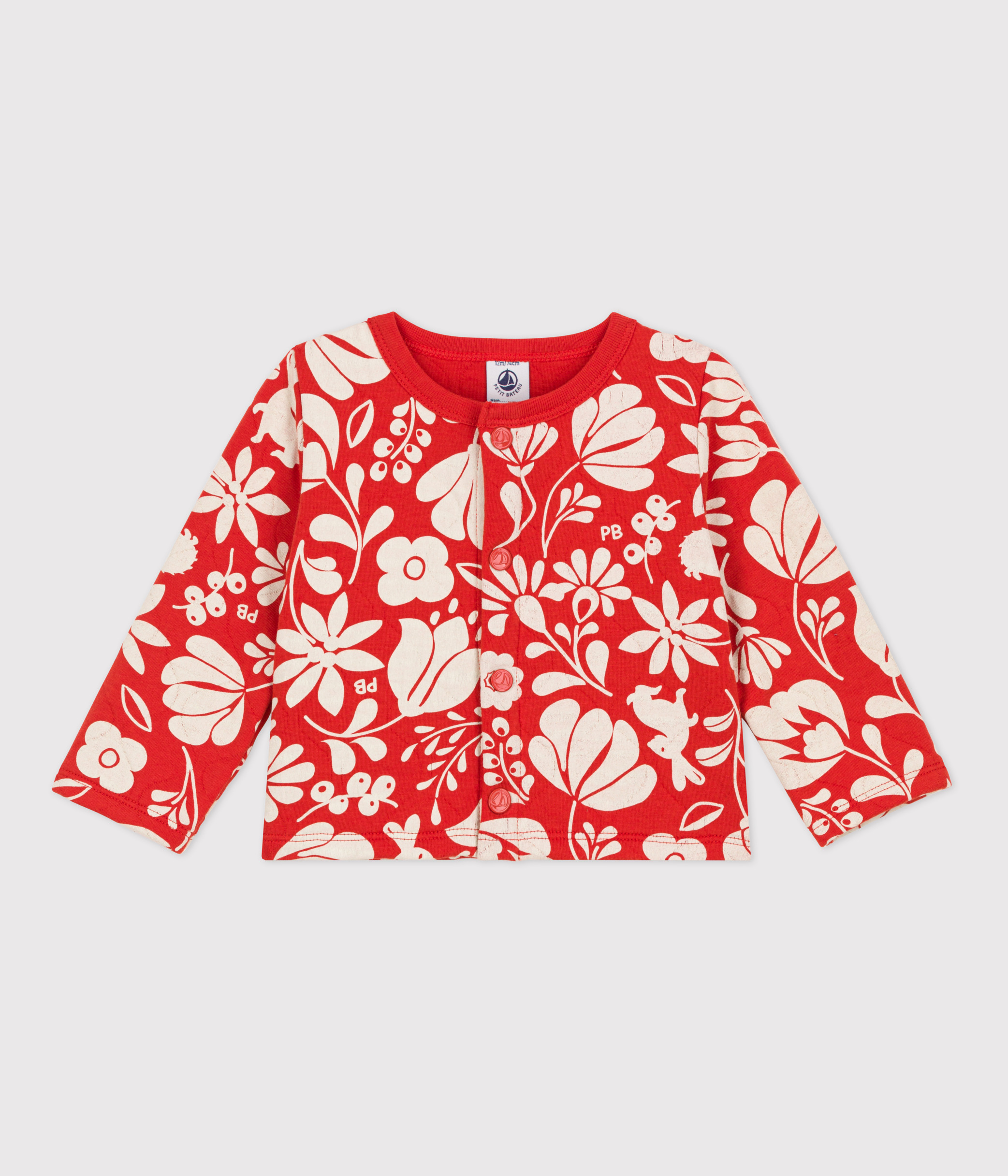 Babies' Patterned Quilted Tube Knit Cardigan
