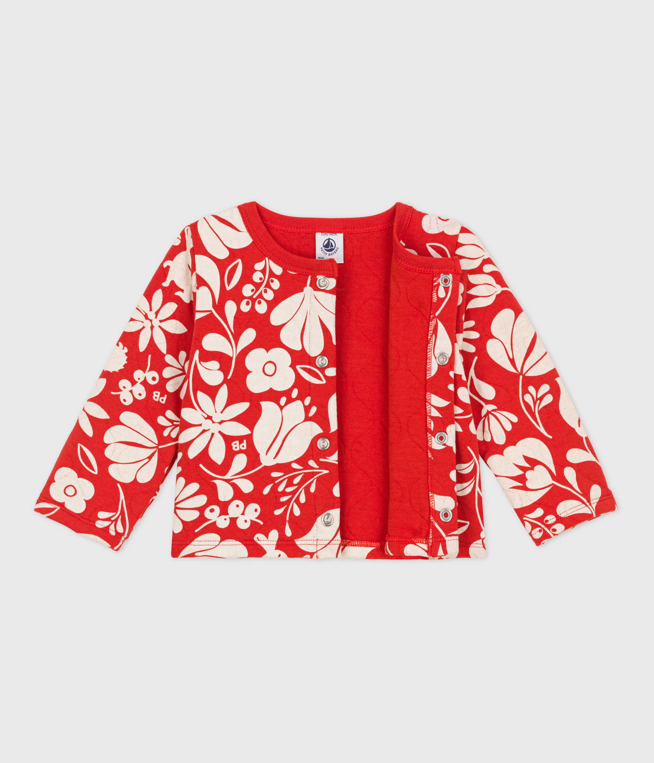 Babies' Patterned Quilted Tube Knit Cardigan