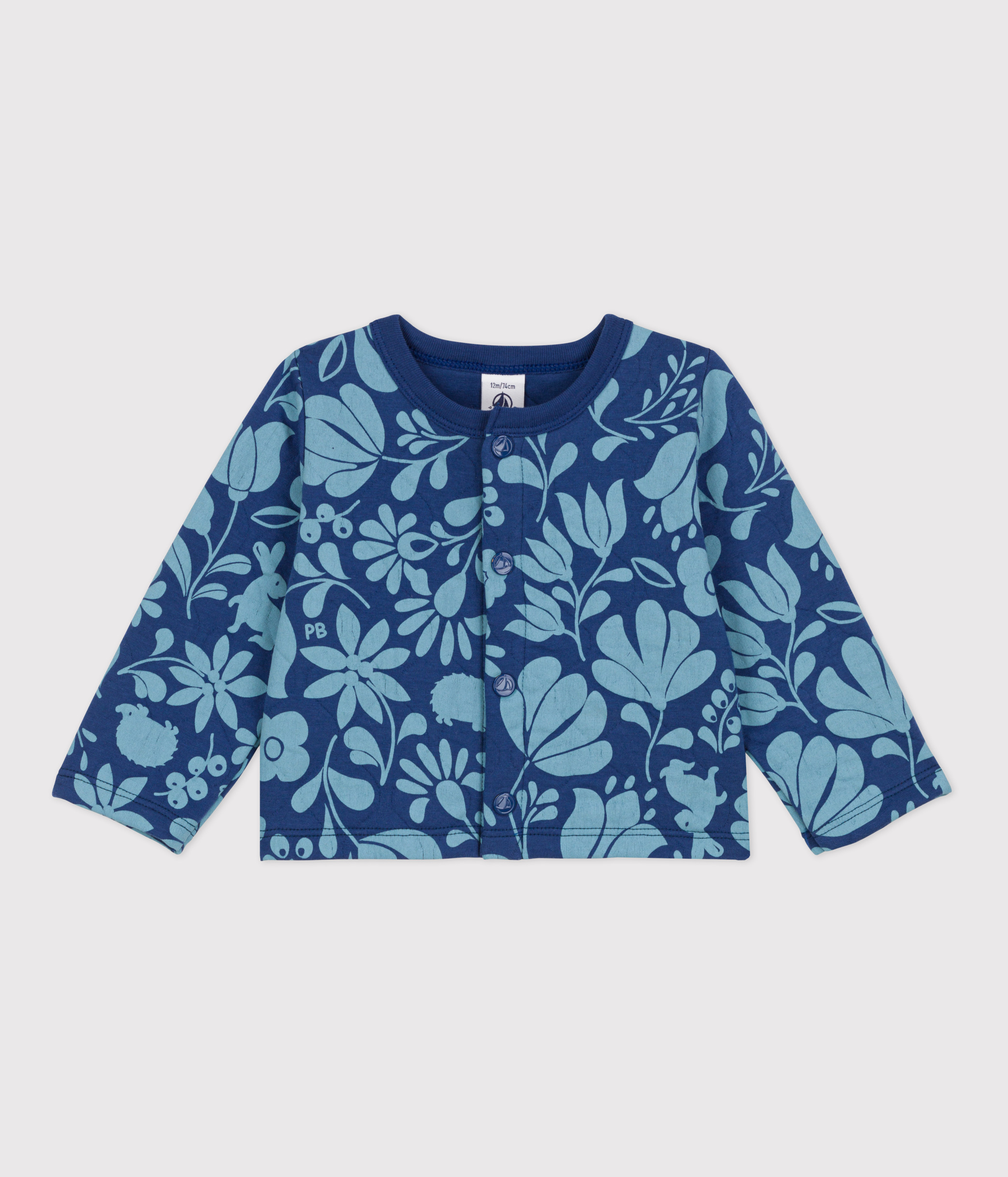 Babies' Patterned Quilted Tube Knit Cardigan
