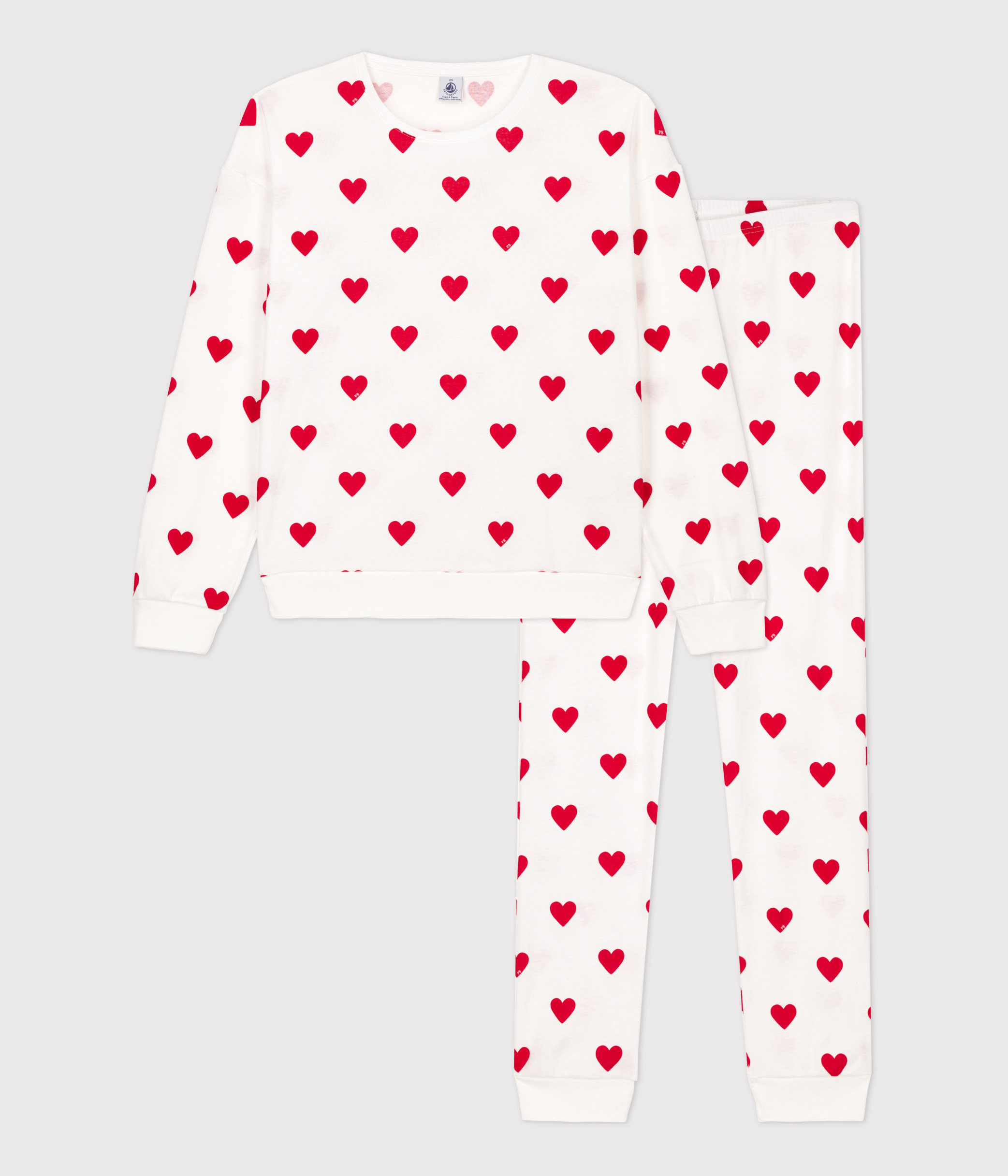 Women's Heart Themed Cotton Pyjamas