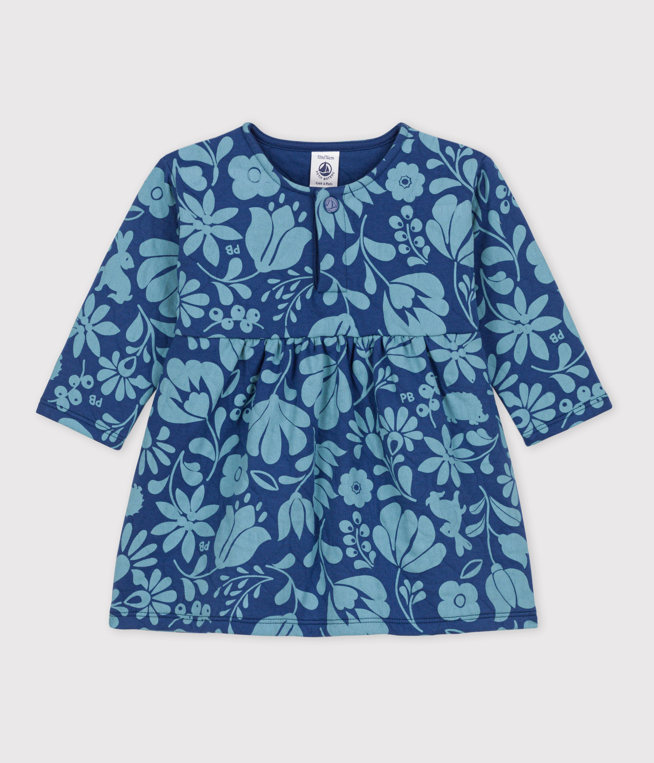 Babies' Long-Sleeved Patterned Quilted Tube Knit
