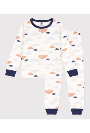 Children's Unisex Cloud Patterned Fleece Pyjamas