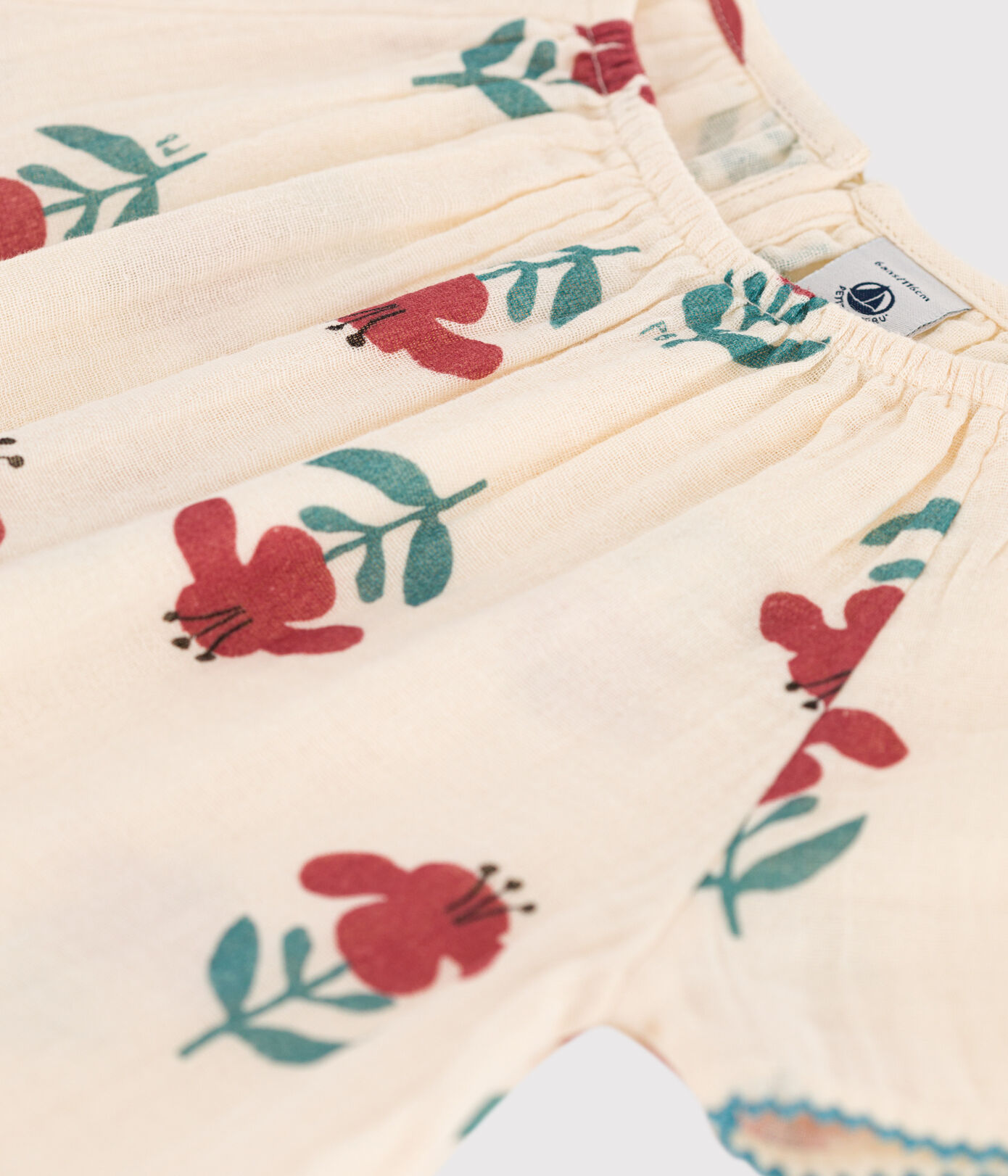 Girls' Floral Cotton Gauze Blouse