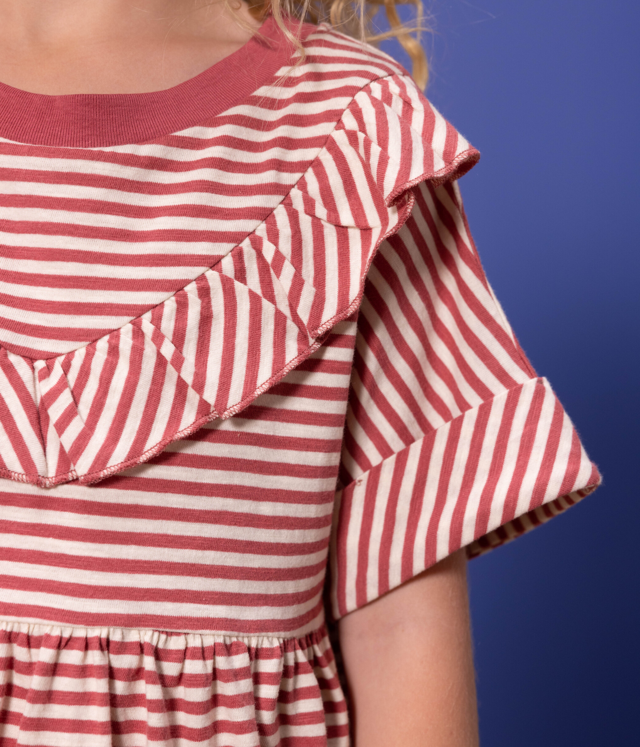 Girls' Striped Slub Jersey Dress