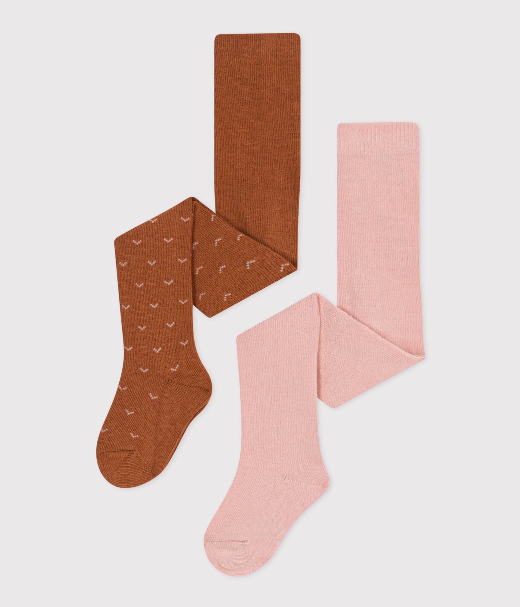 Pack of 2 pairs of babies' cotton tights