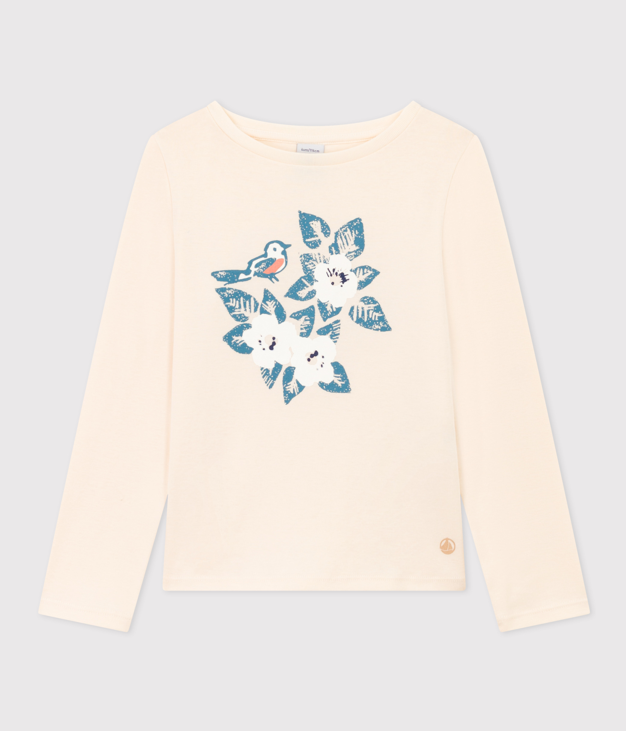 Girls' long-sleeved cotton T-shirt