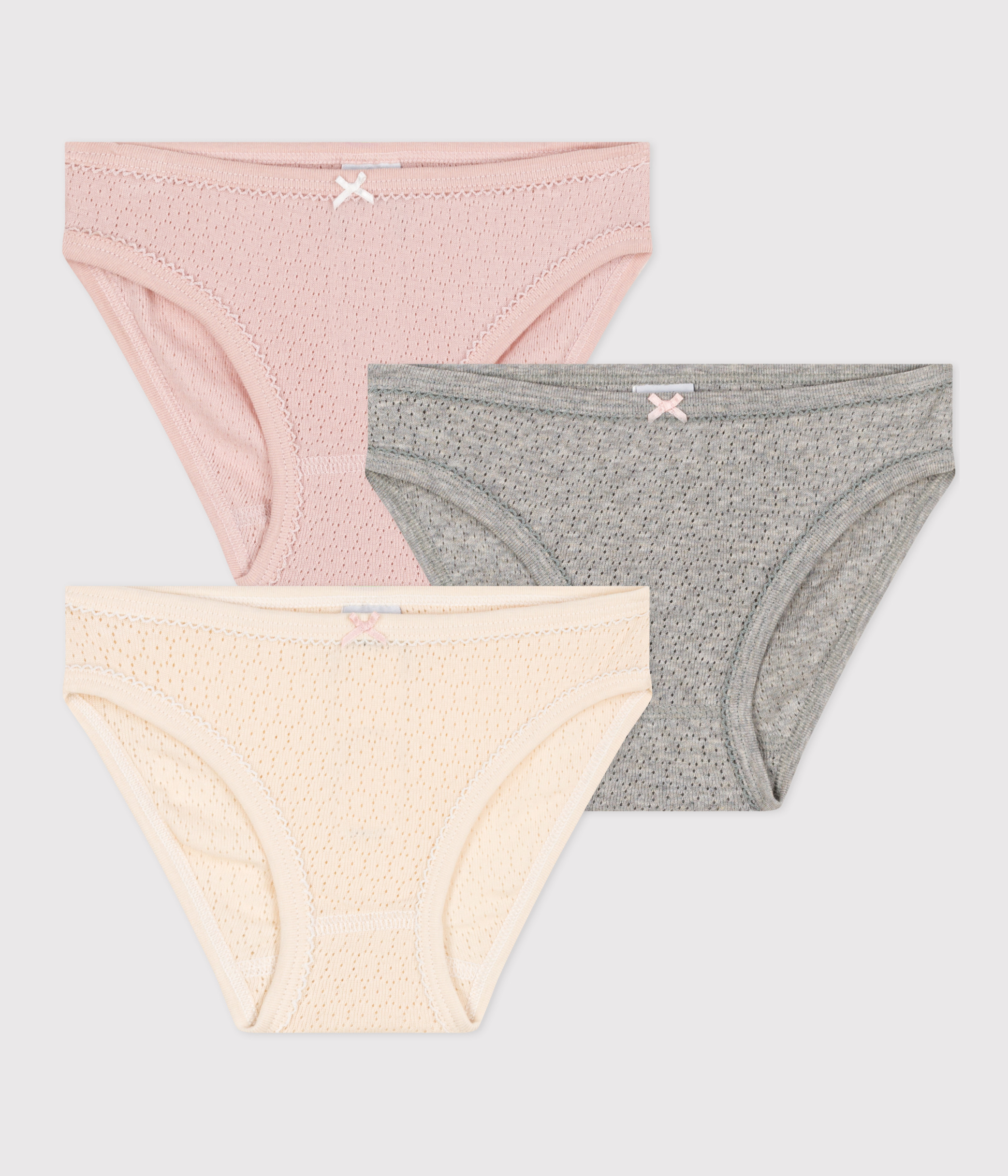 Girls' Openwork Cotton Briefs - 3-Pack