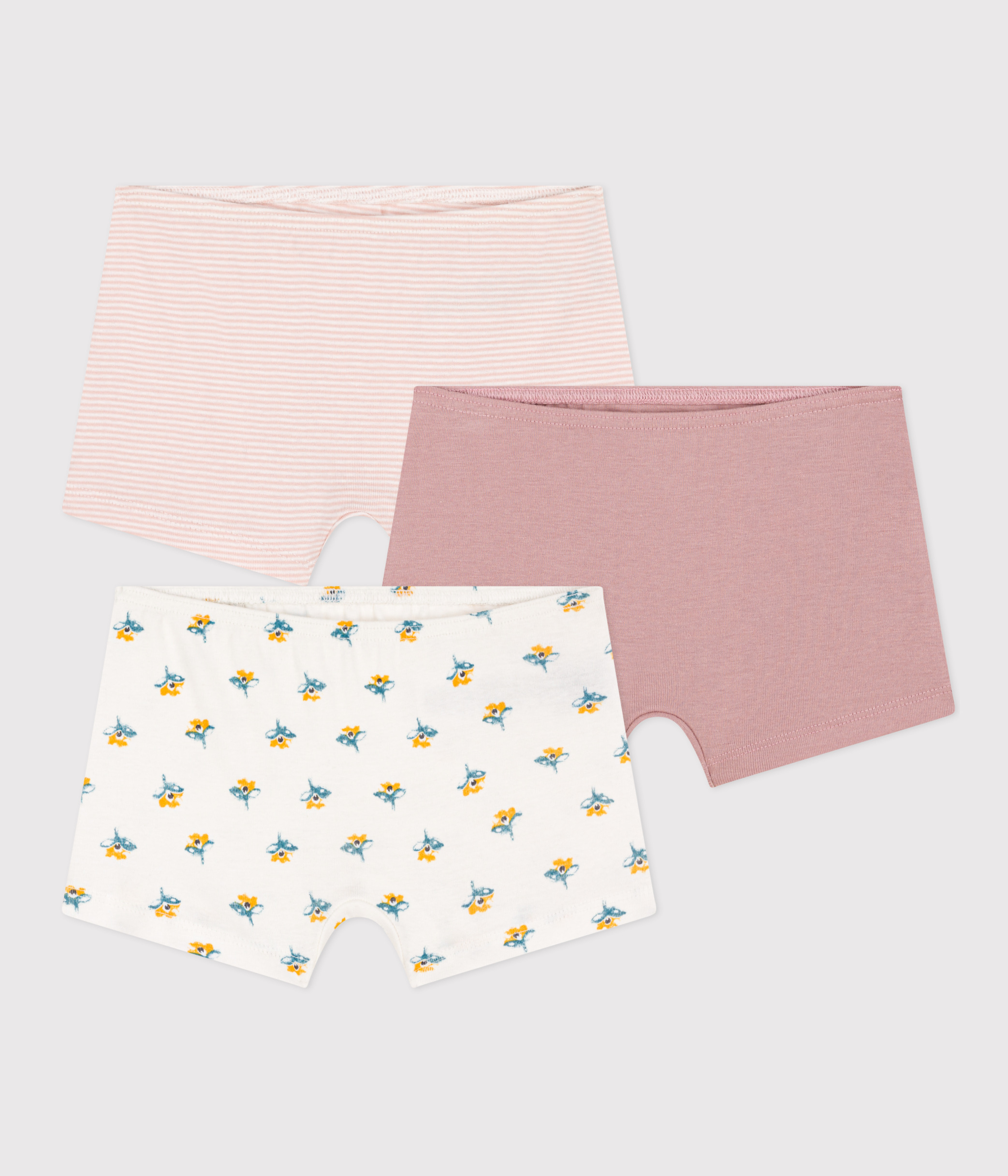 Girls' Floral Cotton Hipsters - 3-Pack