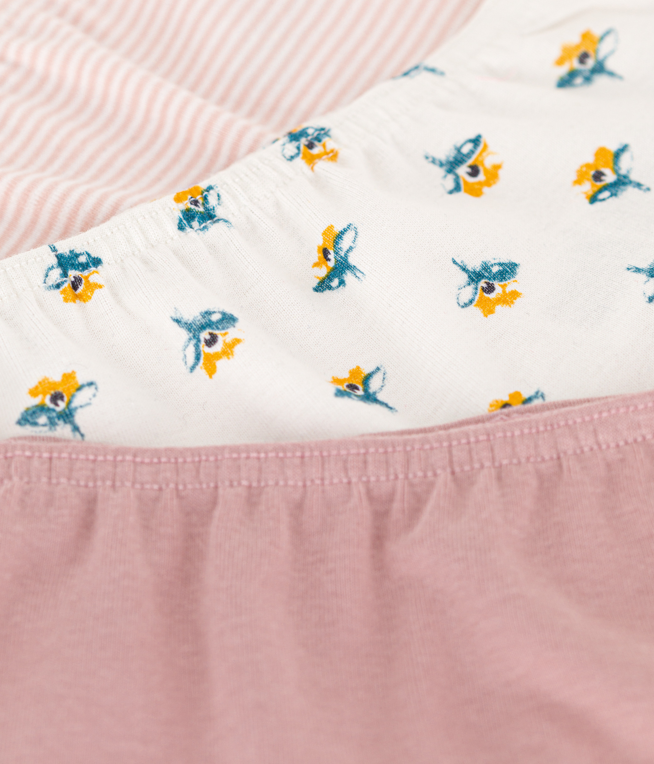 Girls' Floral Cotton Hipsters - 3-Pack