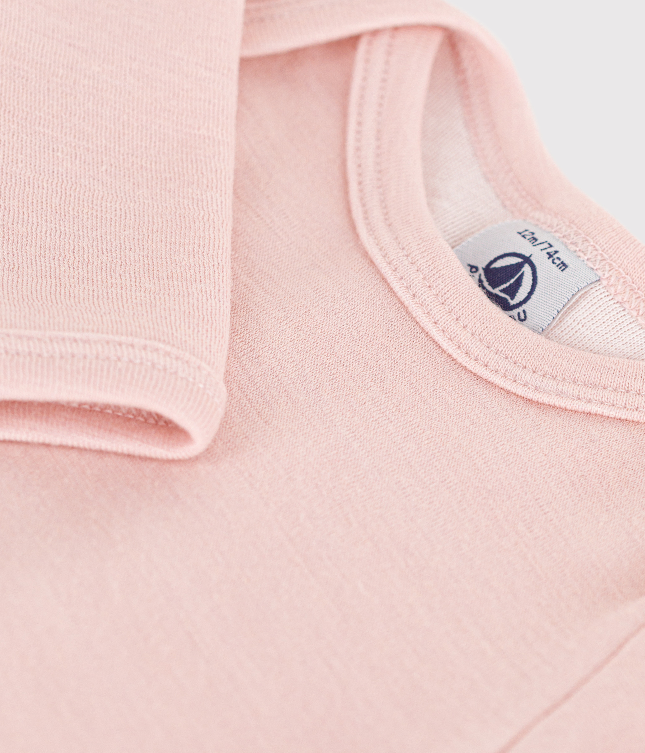 Babies' Stripy Long-Sleeved Cotton/Wool Bodysuit