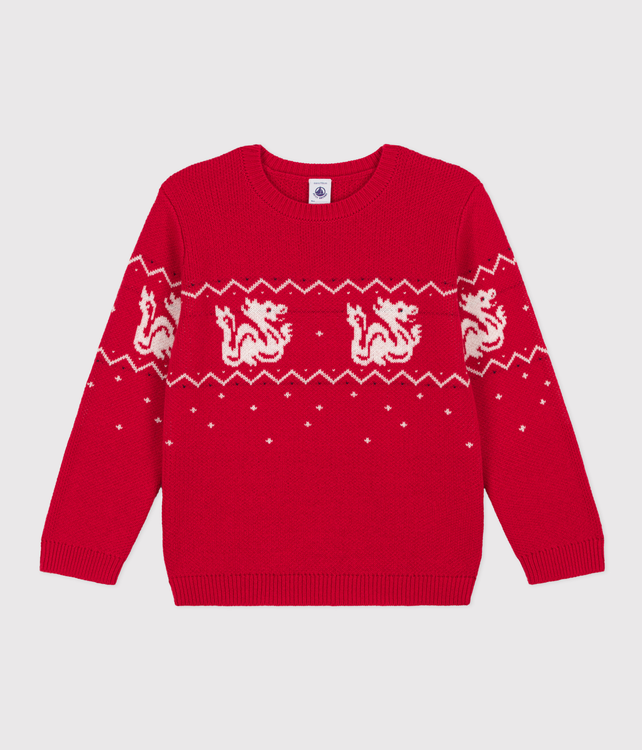 Boys' wool and cotton pullover