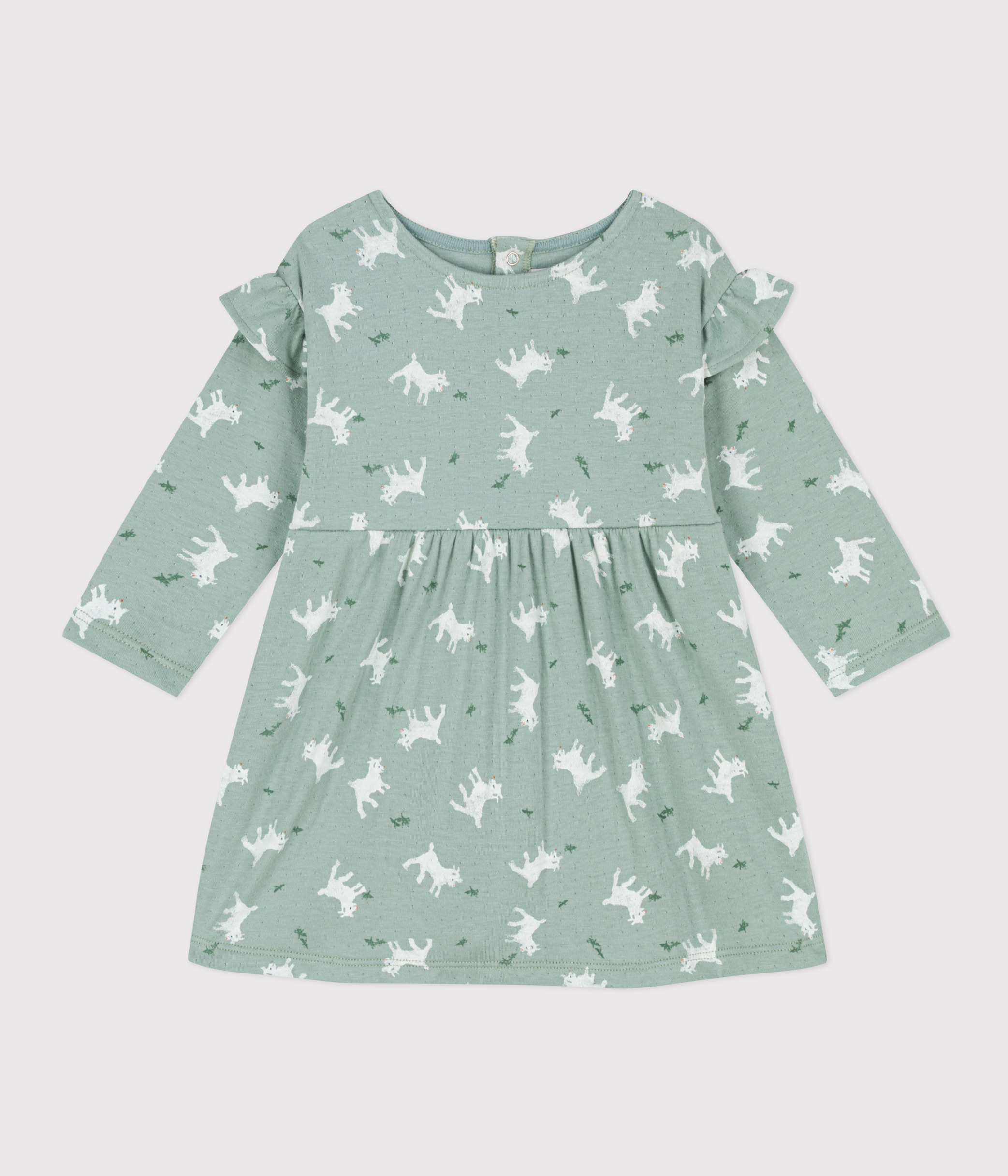 Babies' Long-Sleeved Patterned Tube Knit Dress