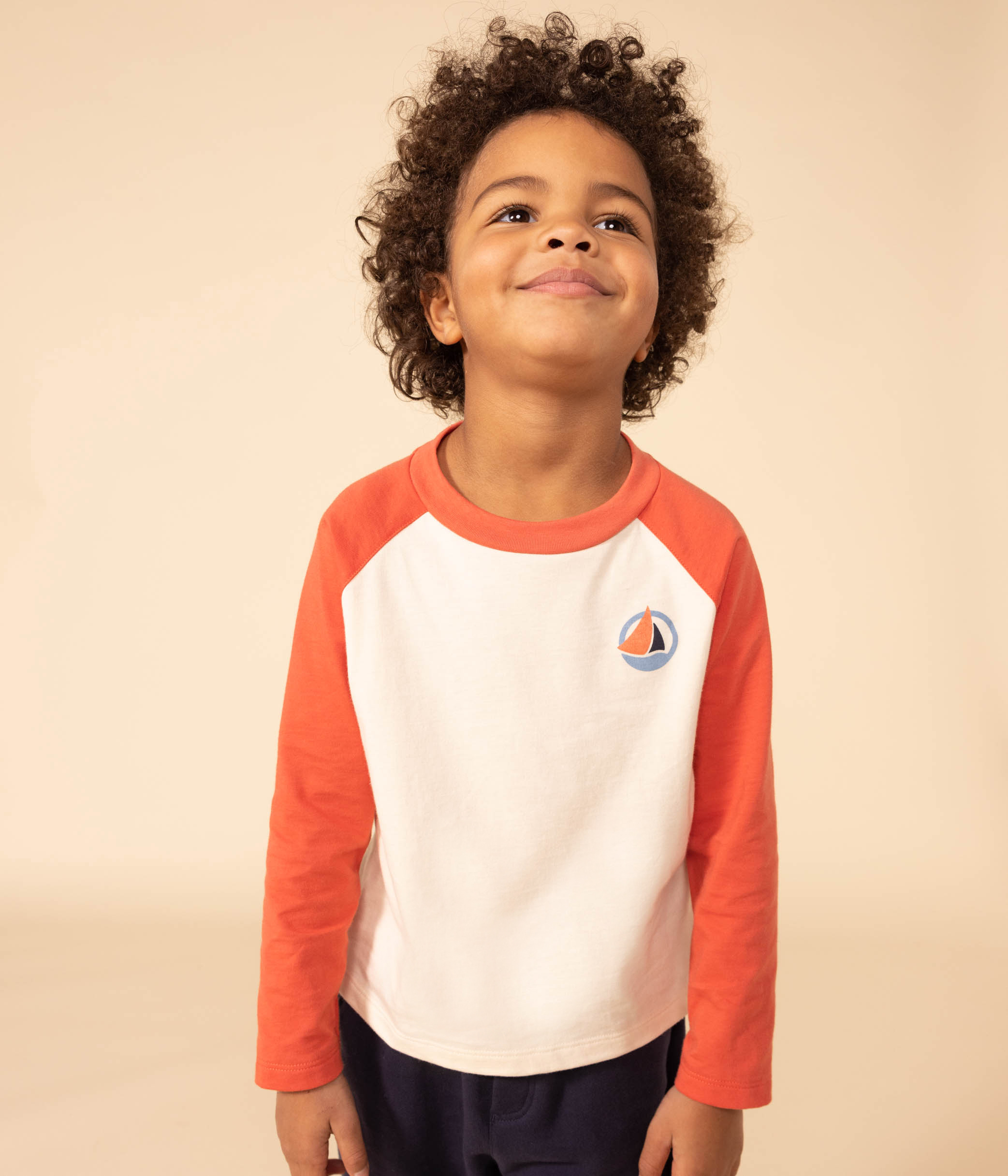 Boys' long-sleeved cotton T-shirt