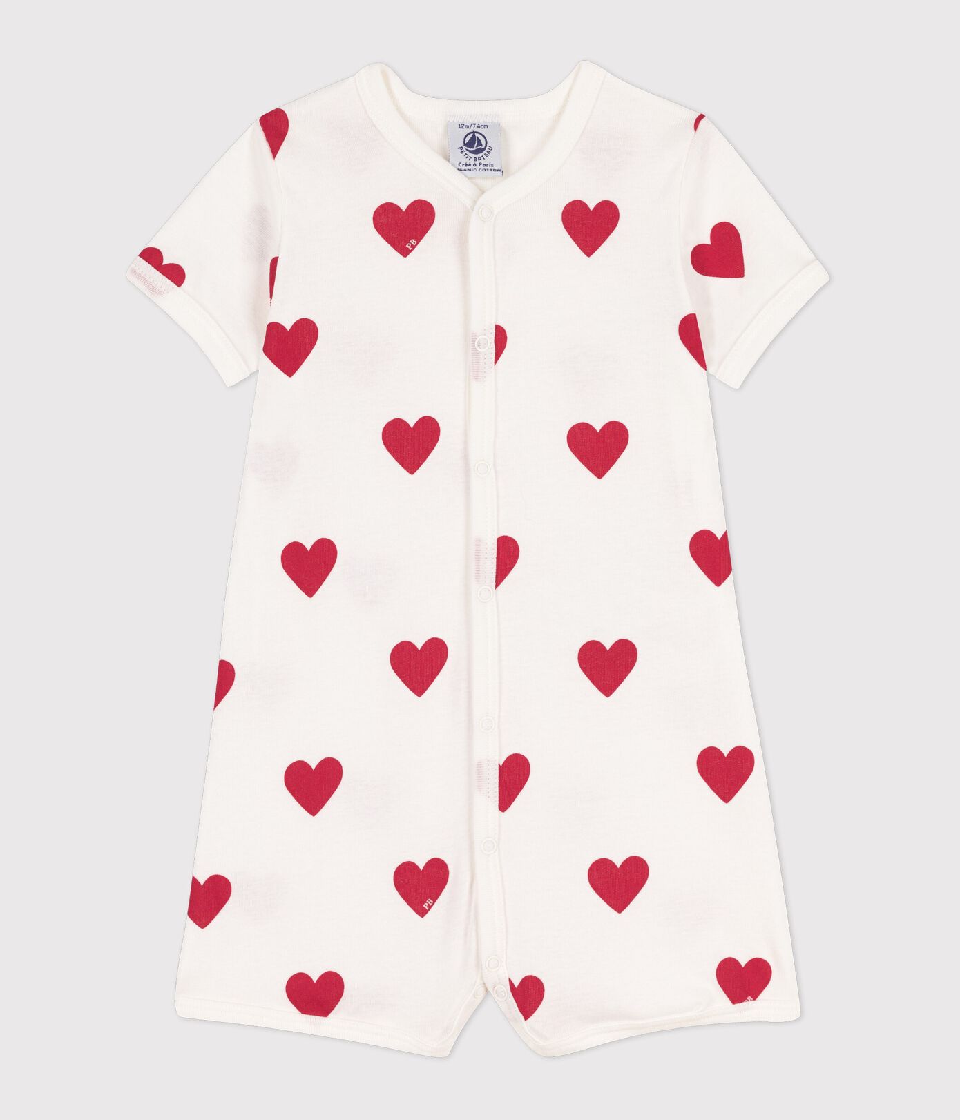 Babies' Heart Patterned Cotton Playsuit