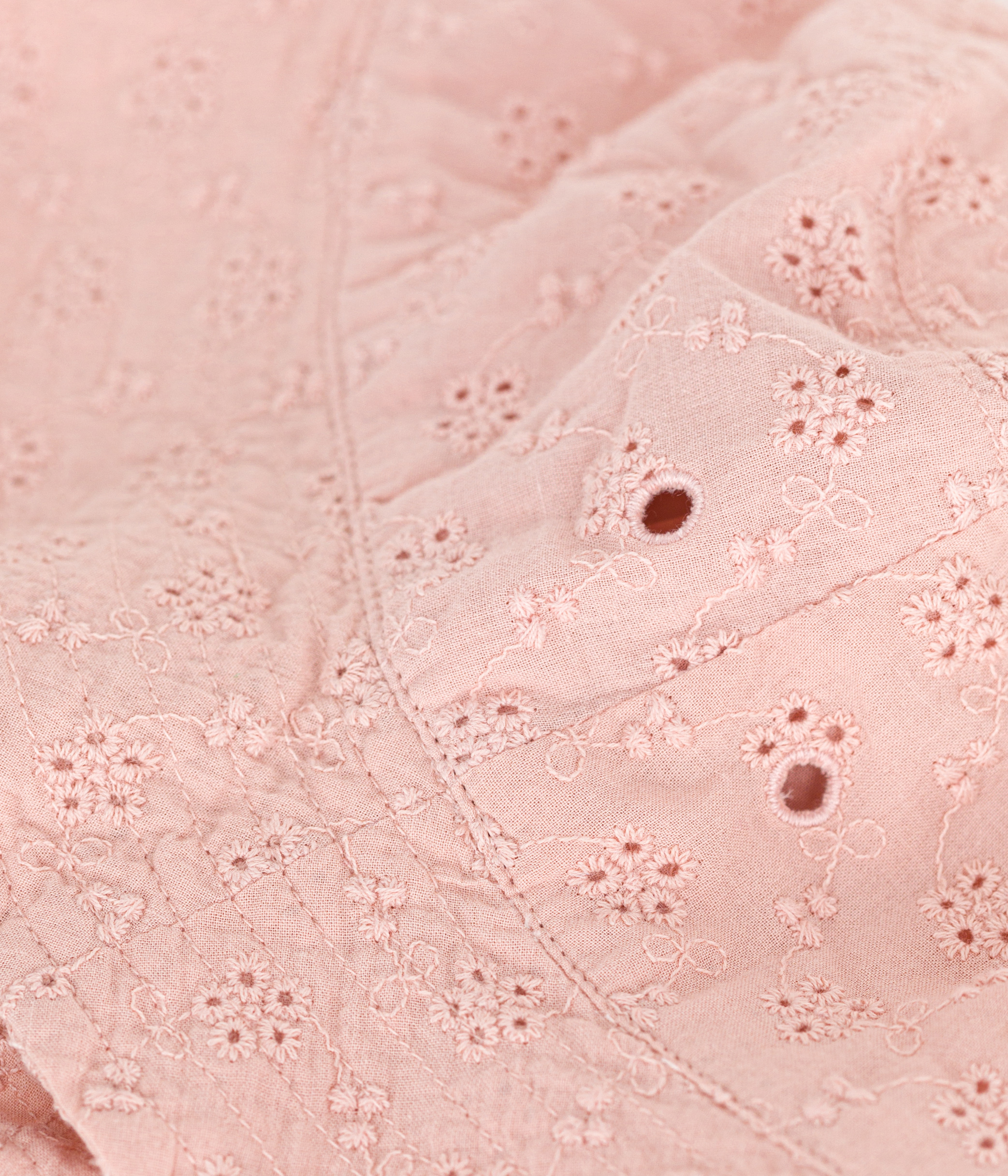 Girls' Pink Broderie Anglaise Bucket Hat