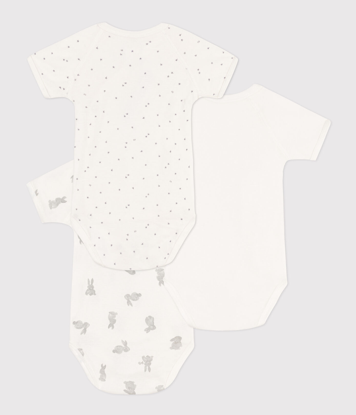 Wrapover short-sleeved rabbit themed bodysuits - Pack of 3