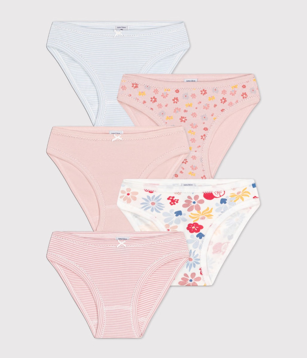 Children's Floral Cotton Knickers - 5-Pack