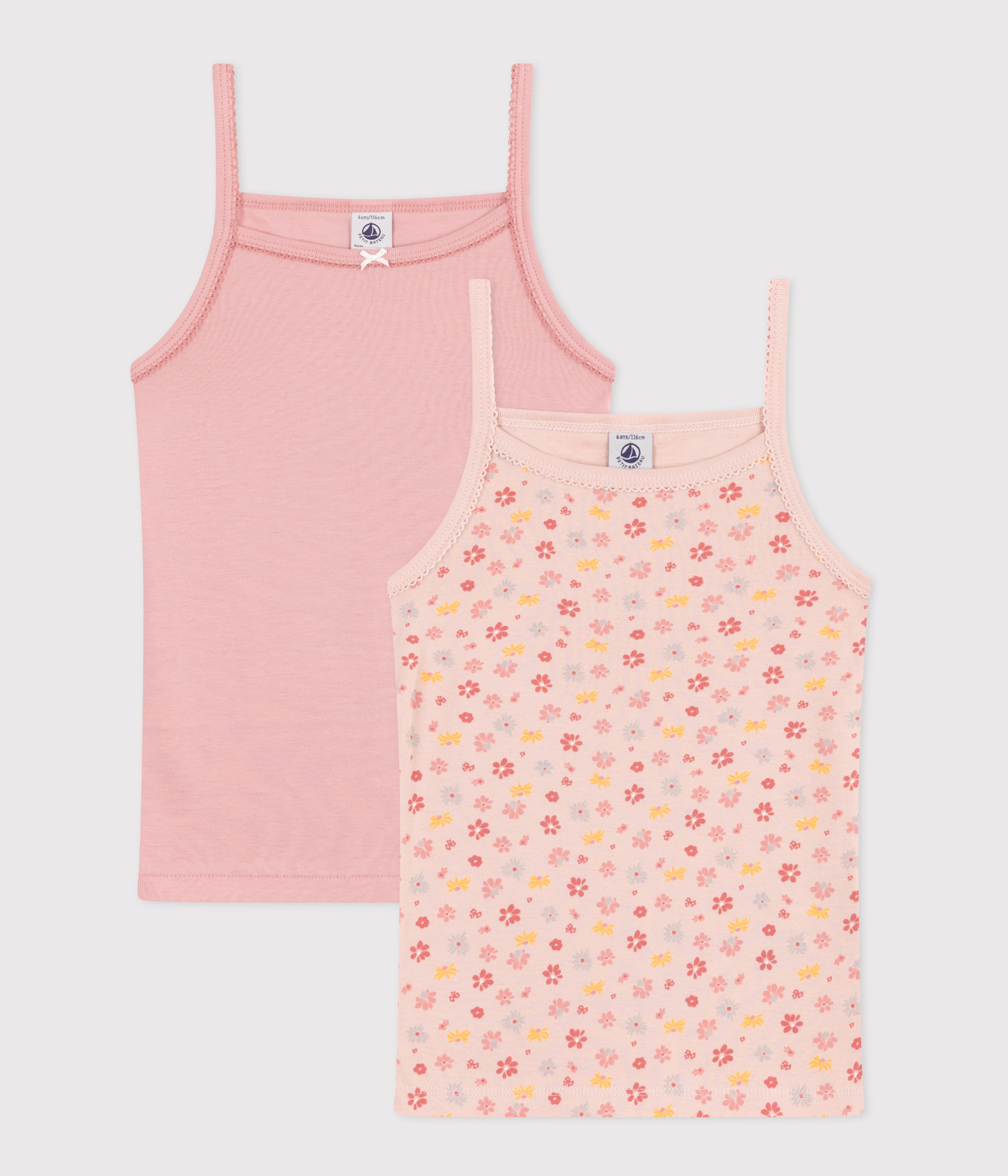 Children's Floral Cotton Vests - 2-Pack