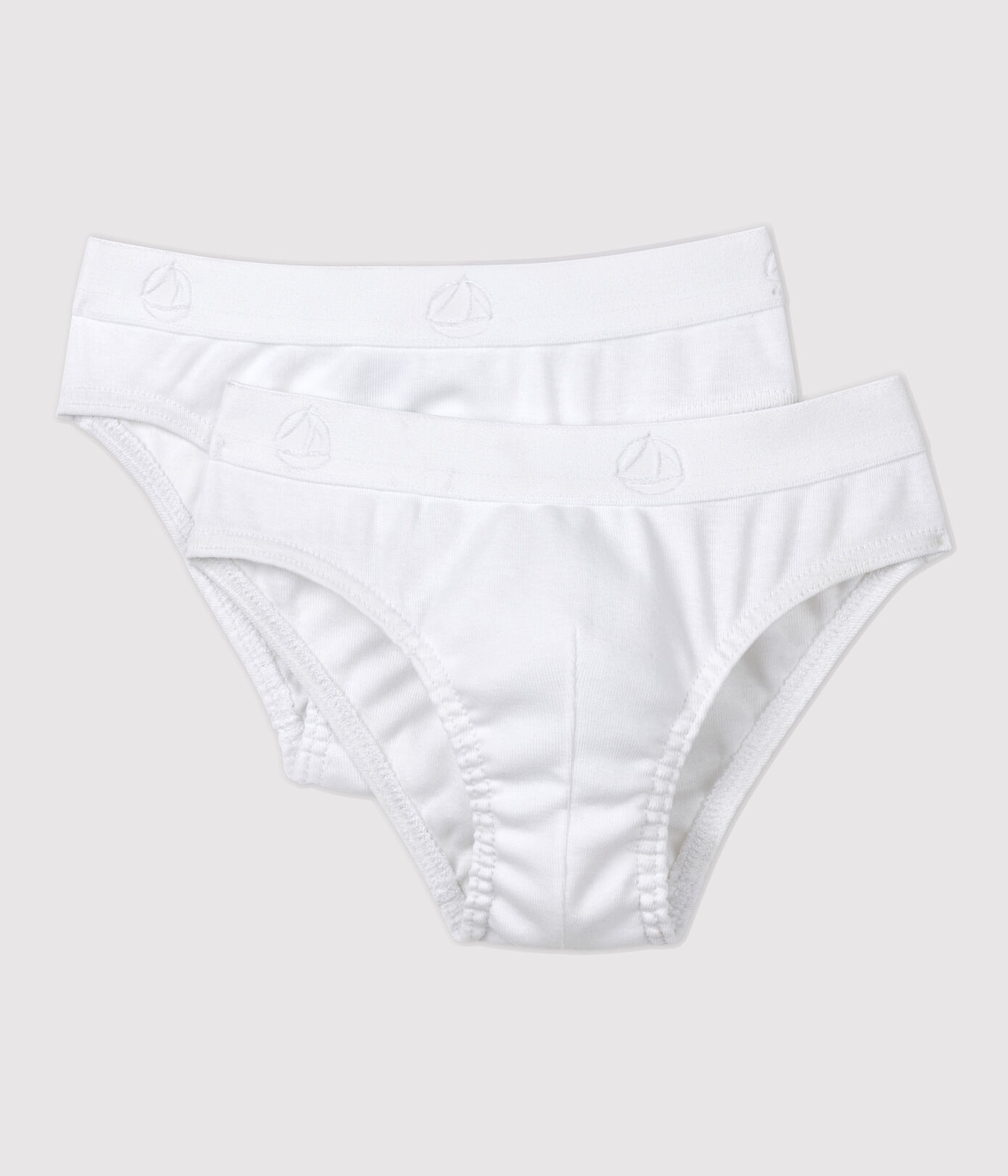2-pack of boys' white cotton briefs