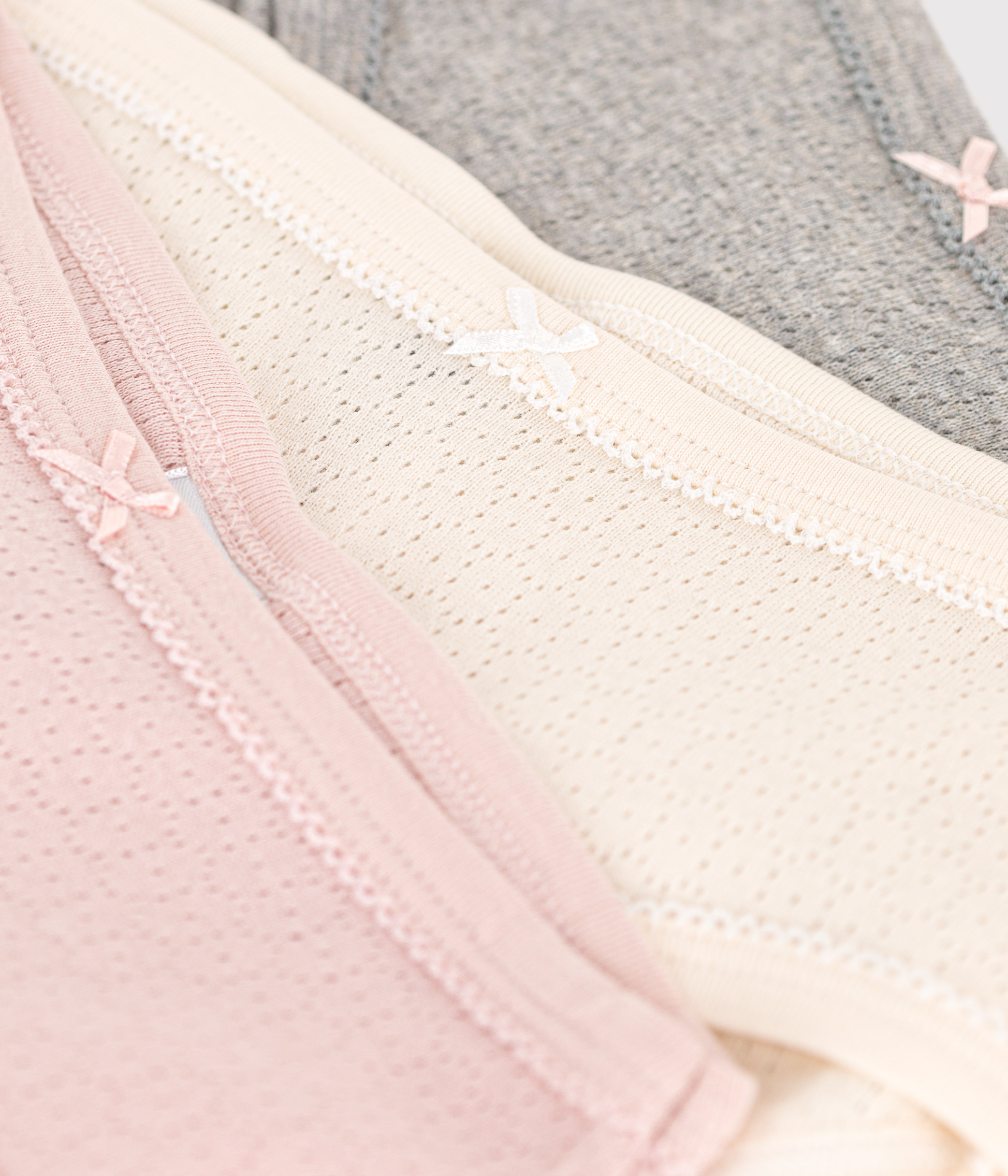 Children's High-Waisted Openwork Cotton Knickers - 3-Pack