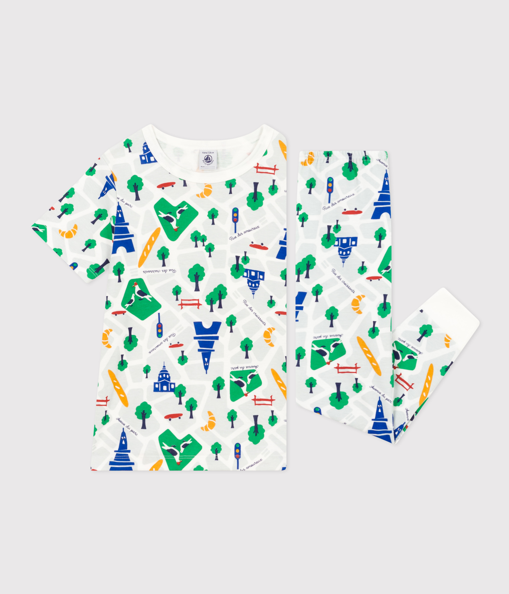 Children's Paris Print Cotton Pyjamas