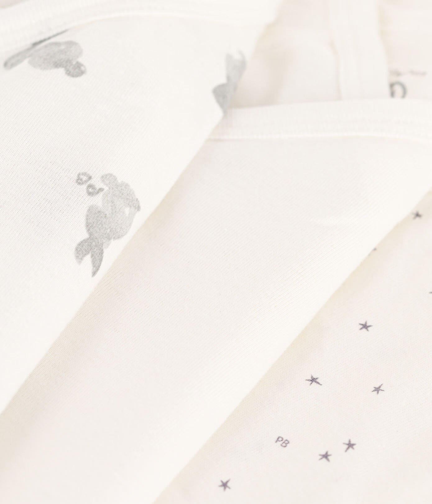 Long-Sleeved Wrapover Rabbit Themed Cotton Bodysuits - Pack Of 3