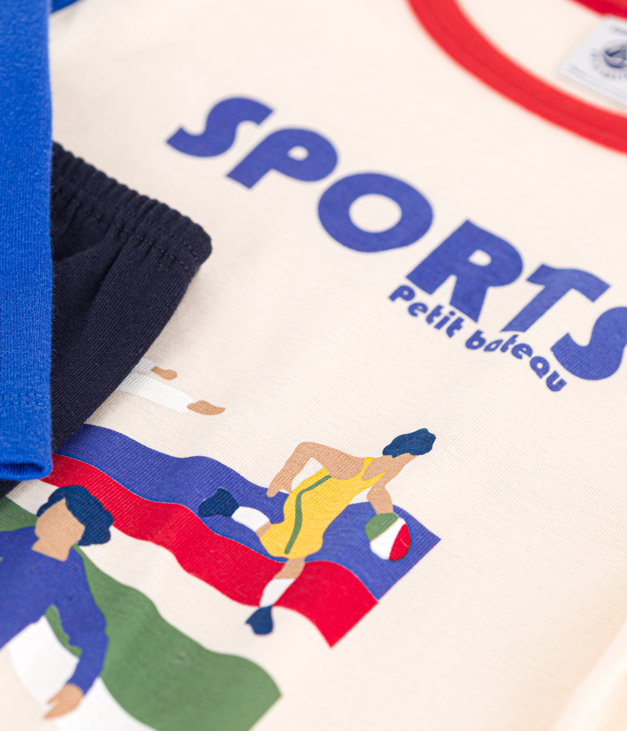 Children's Plain Cotton Sports-Patterned Pyjamas