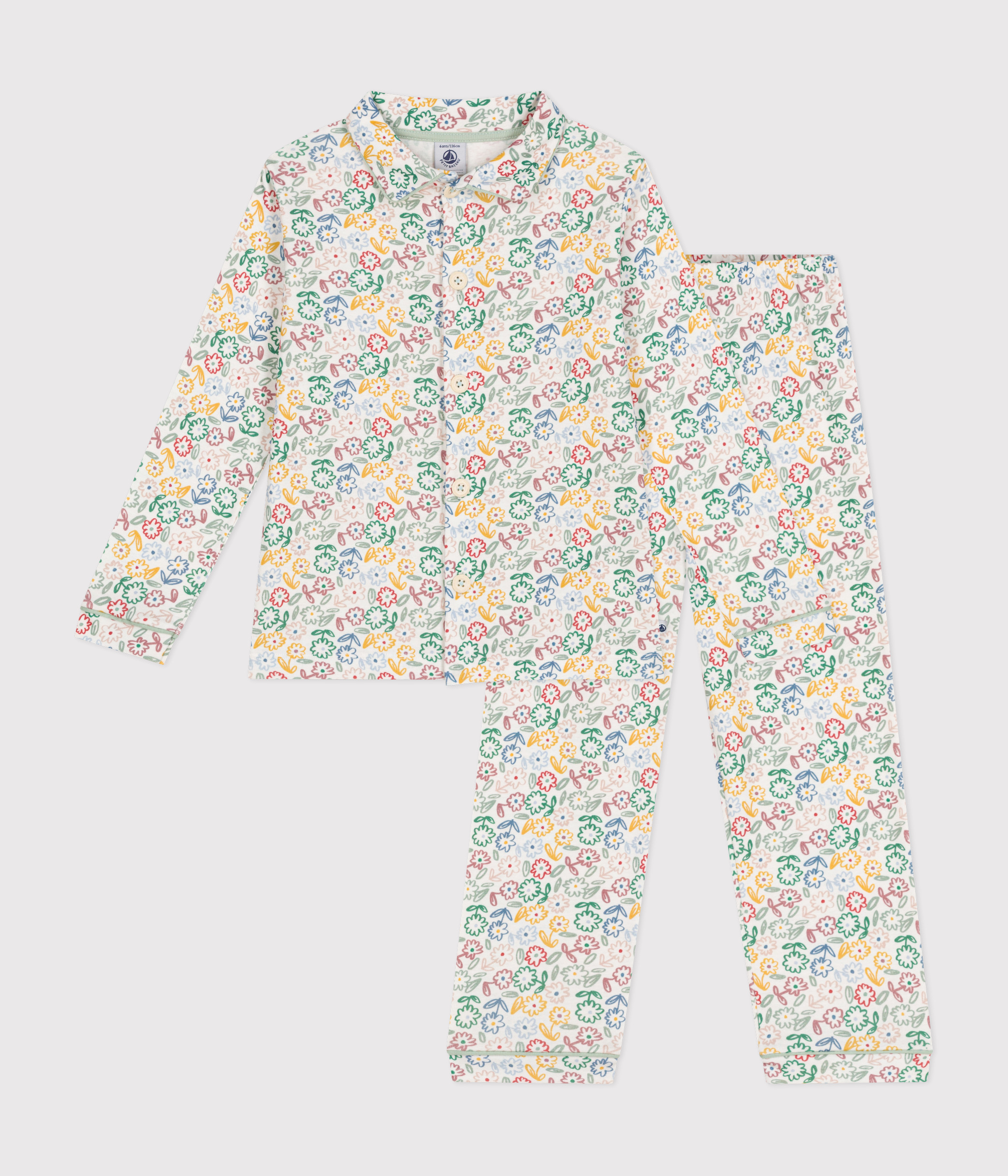 Children's Floral Print Cotton Pyjamas