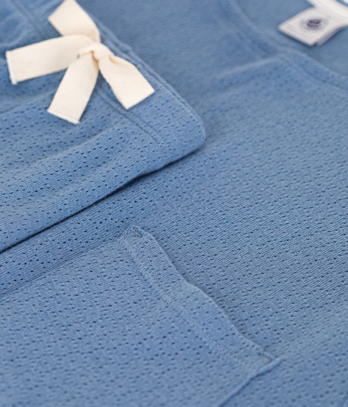 Women's Openwork Cotton Pyjama Shorts And Plain T-Shirt