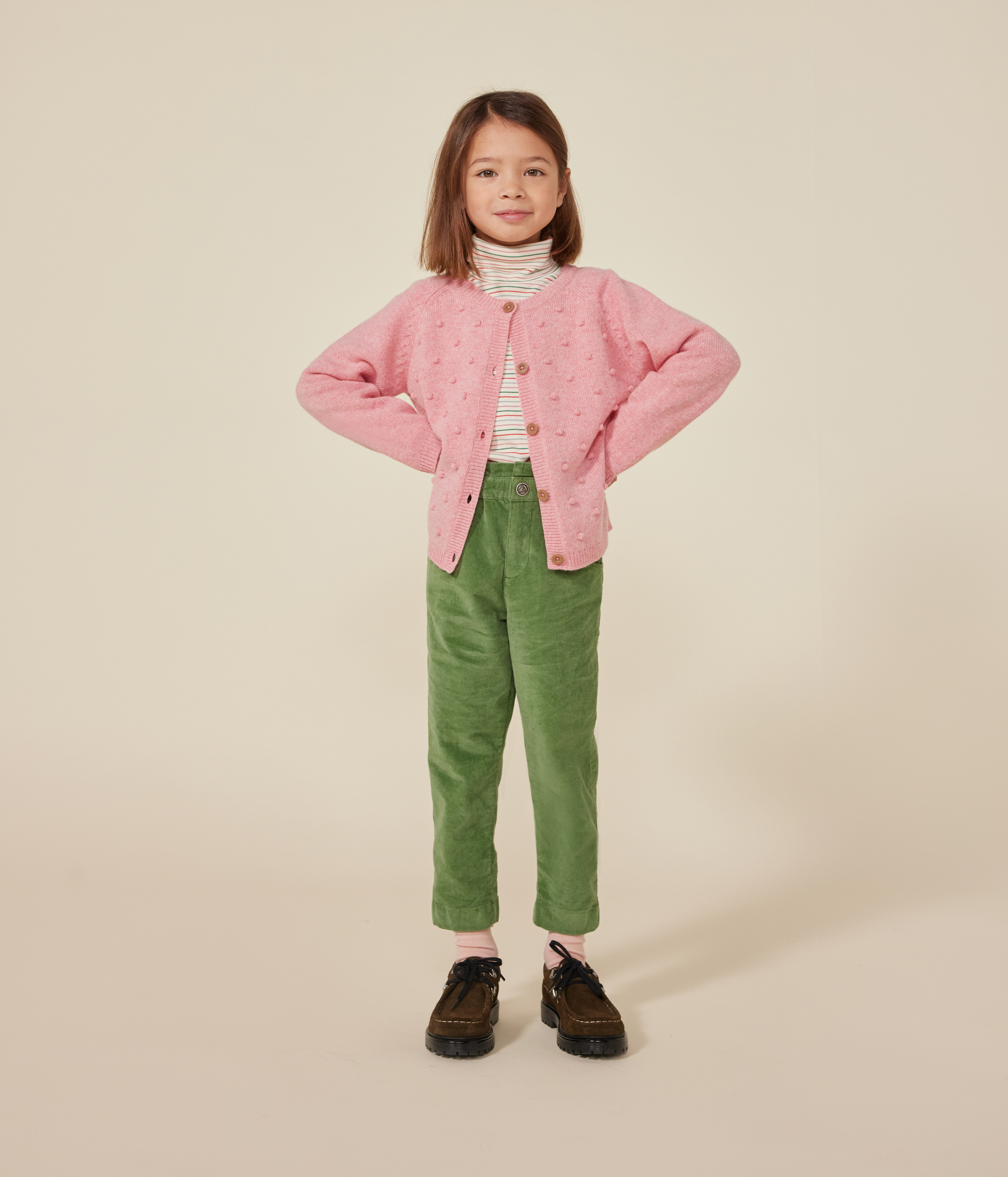 Cardigan Containing Wool For Little Girls.