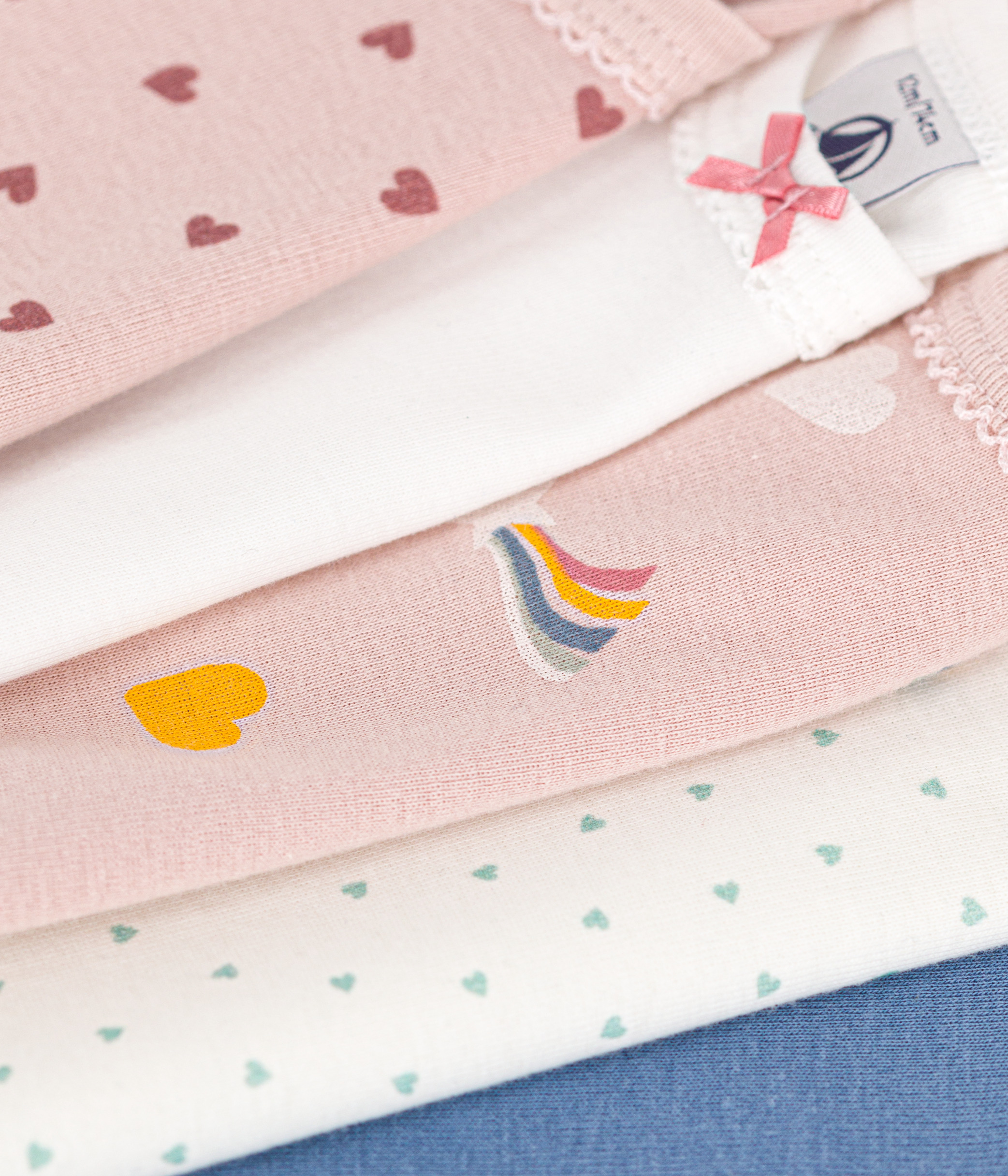 Babies' Long-Sleeved Star And Flower Patterned Bodysuits - 5-Pack