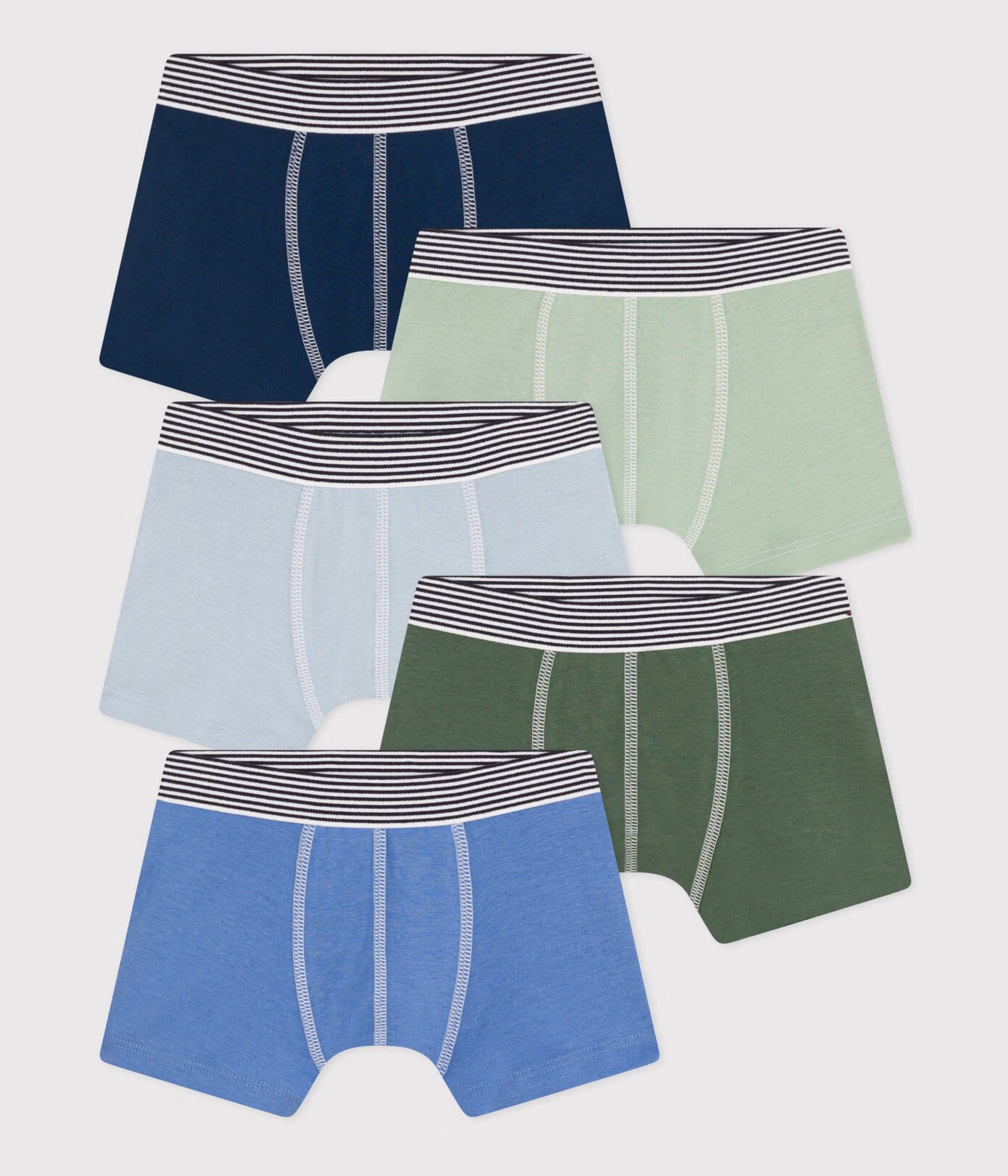Children's Plain Cotton Boxers - 5-Pack