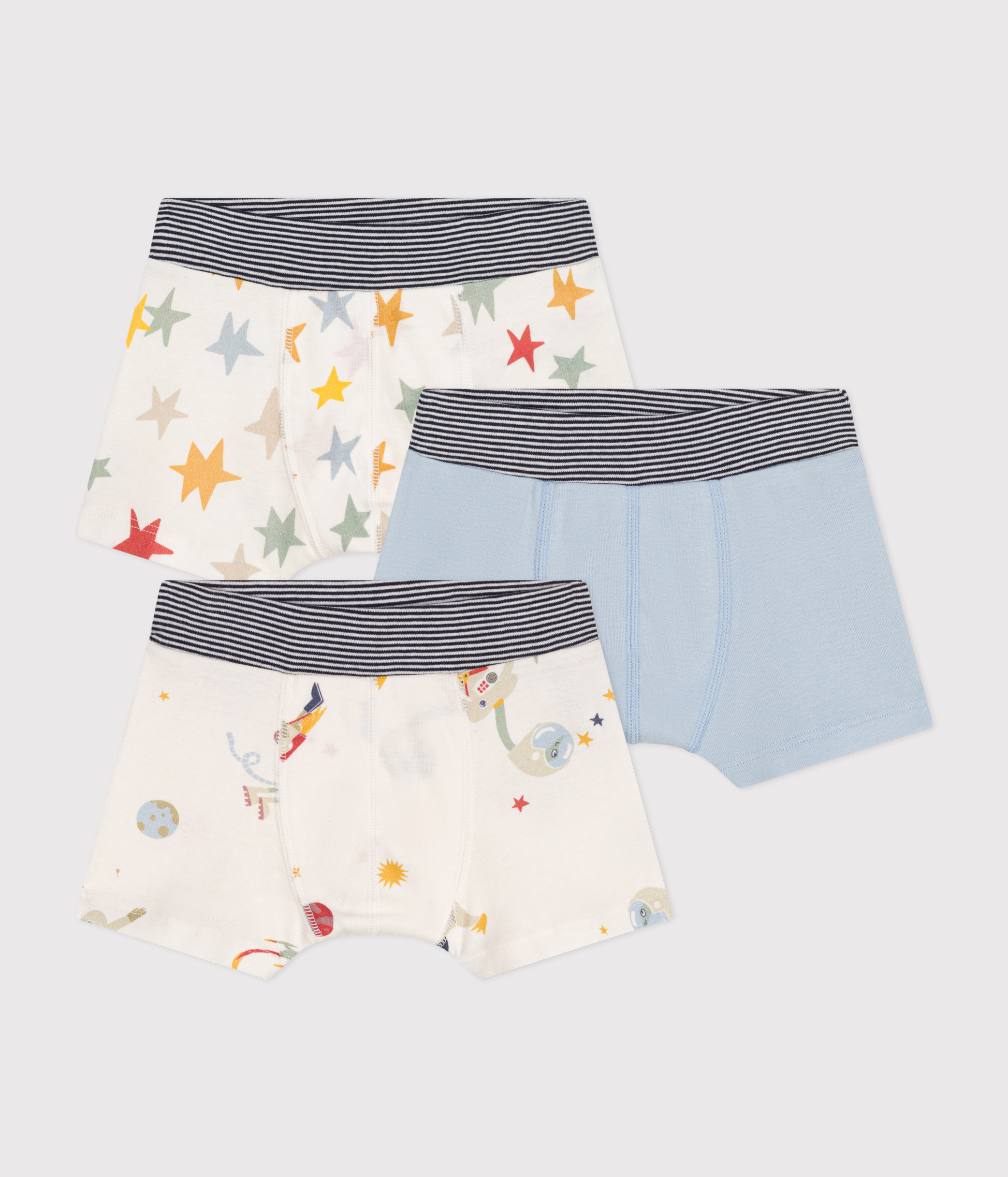 Children's Space-Themed Cotton Boxers - 3-Pack