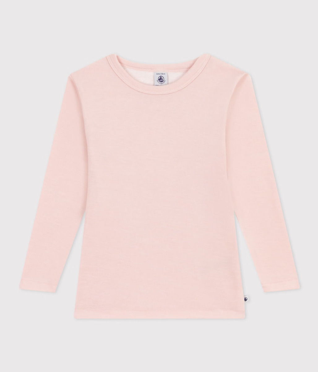 Children's Unisex Long-Sleeved Wool And Cotton T-Shirt