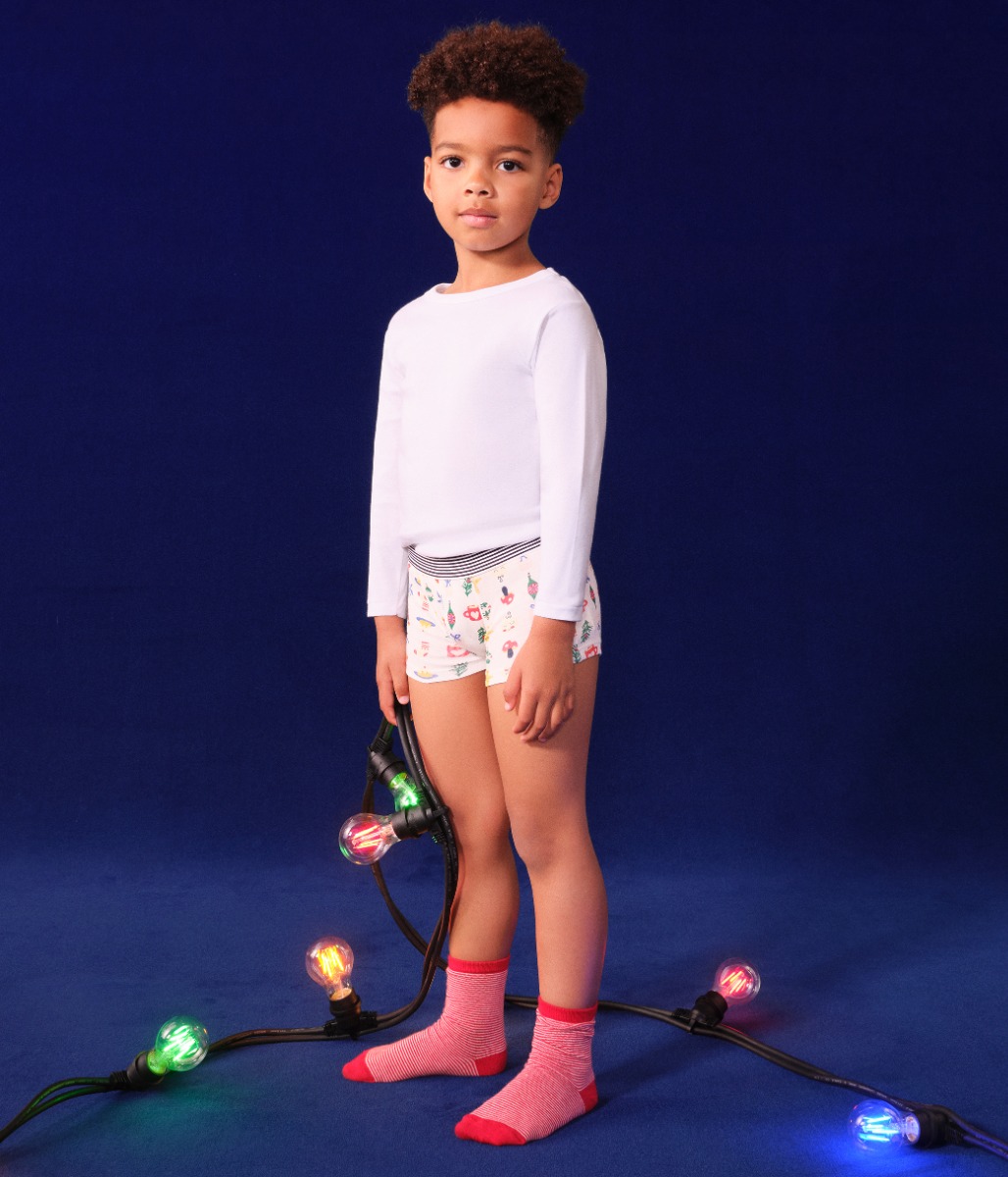 Children's Christmas-Theme Cotton Boxers - 3-Pack