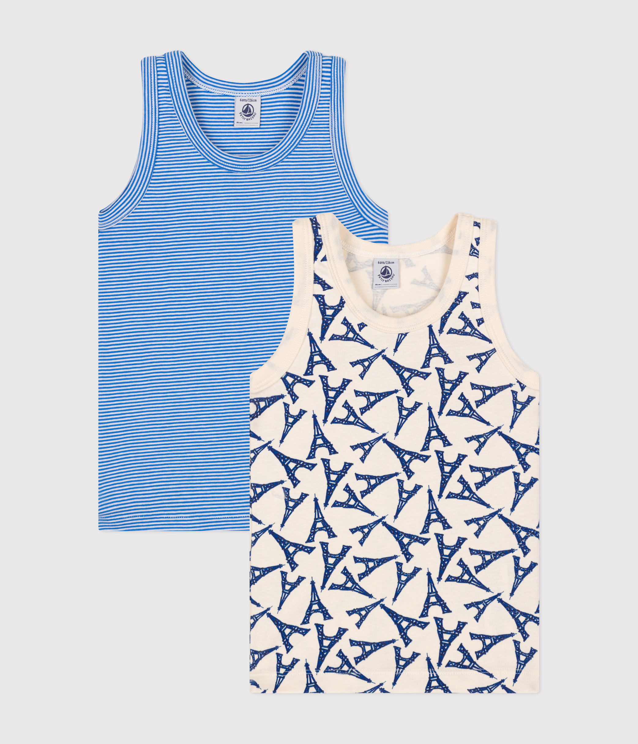Children's Paris-Themed Cotton Tank Tops