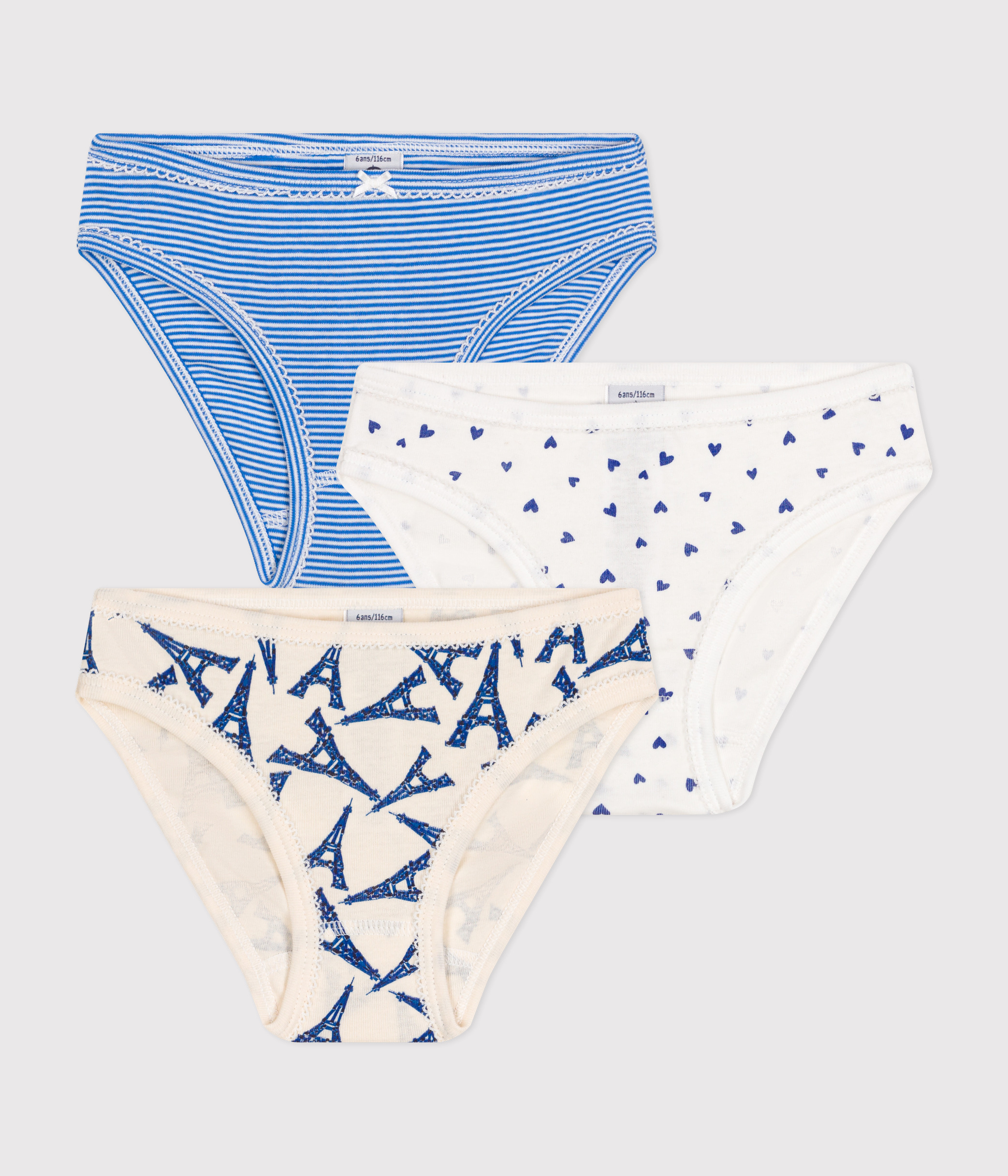 Children's Cotton Paris-Themed Knickers - 3-Pack