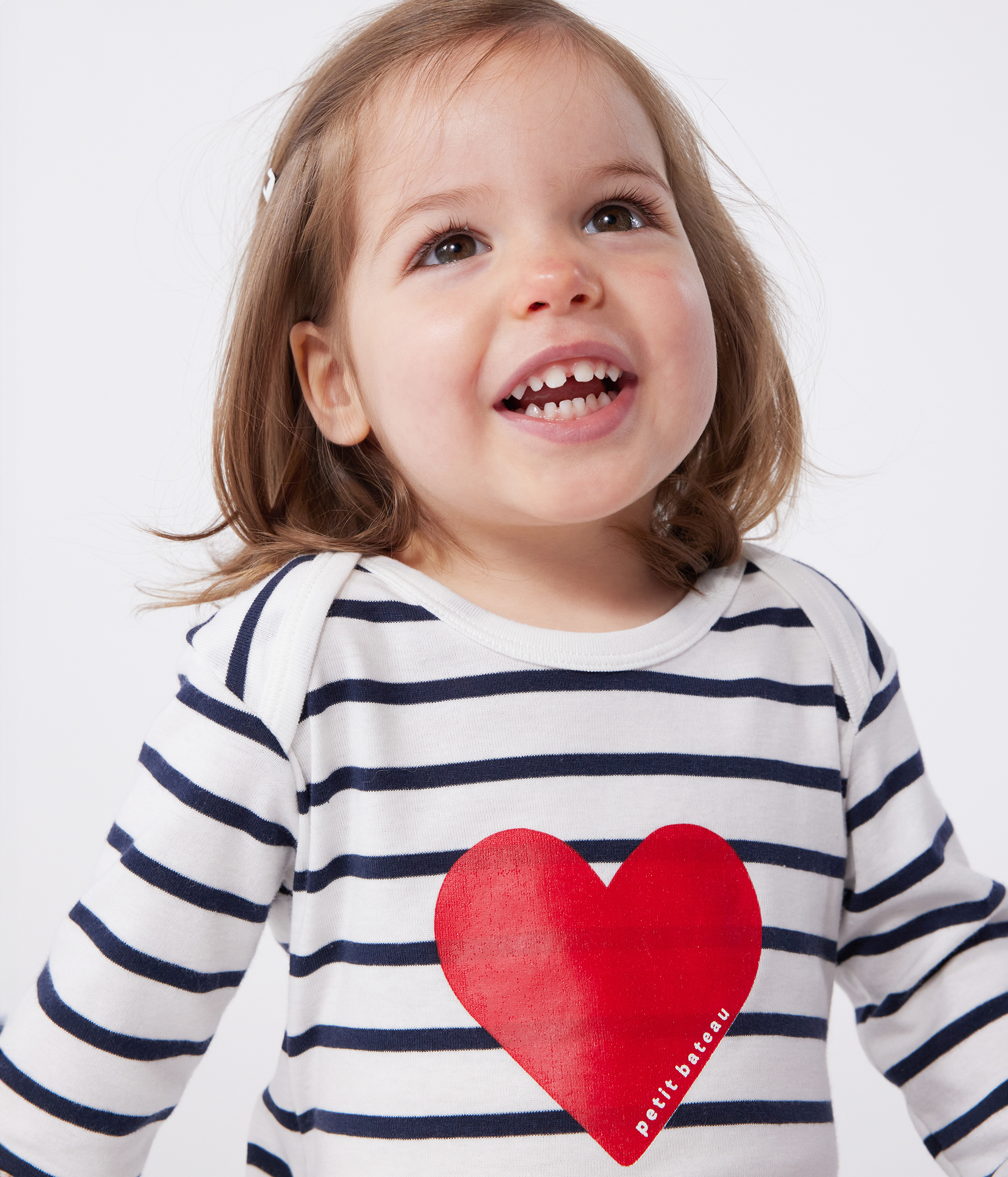 Babies' heart pattern popper-free cotton pyjamas