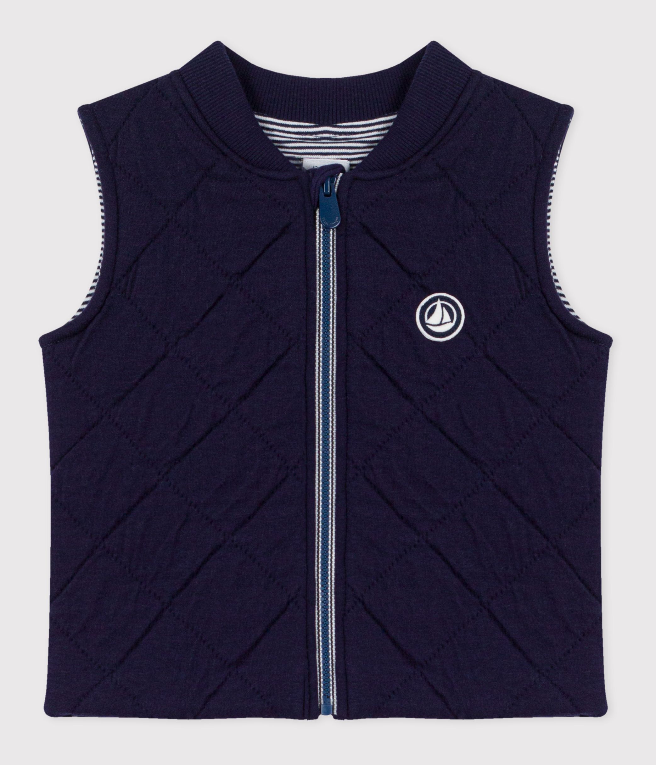 Babies' sleeveless quilted cotton puffer jacket