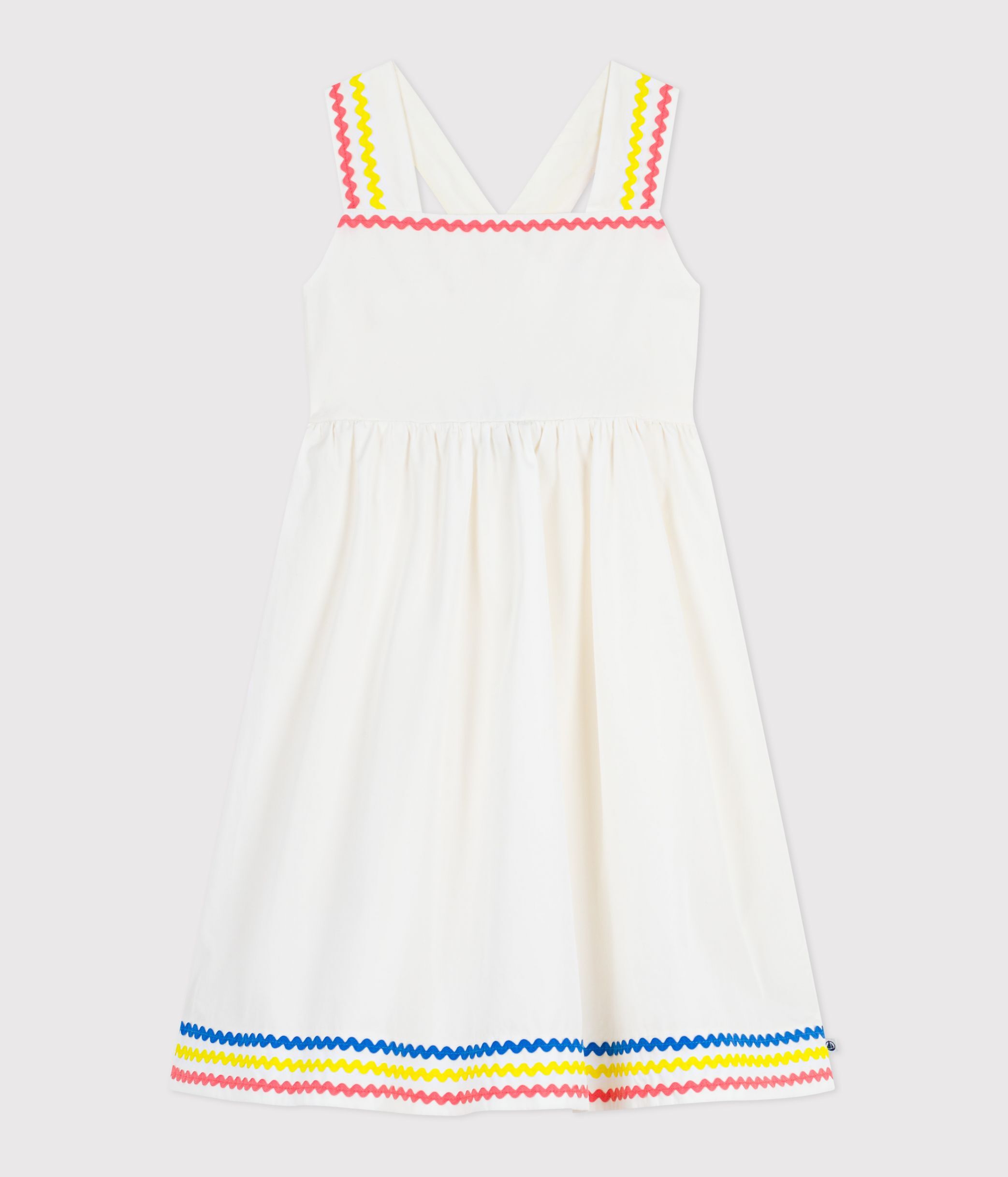 Children's long cotton dress with straps