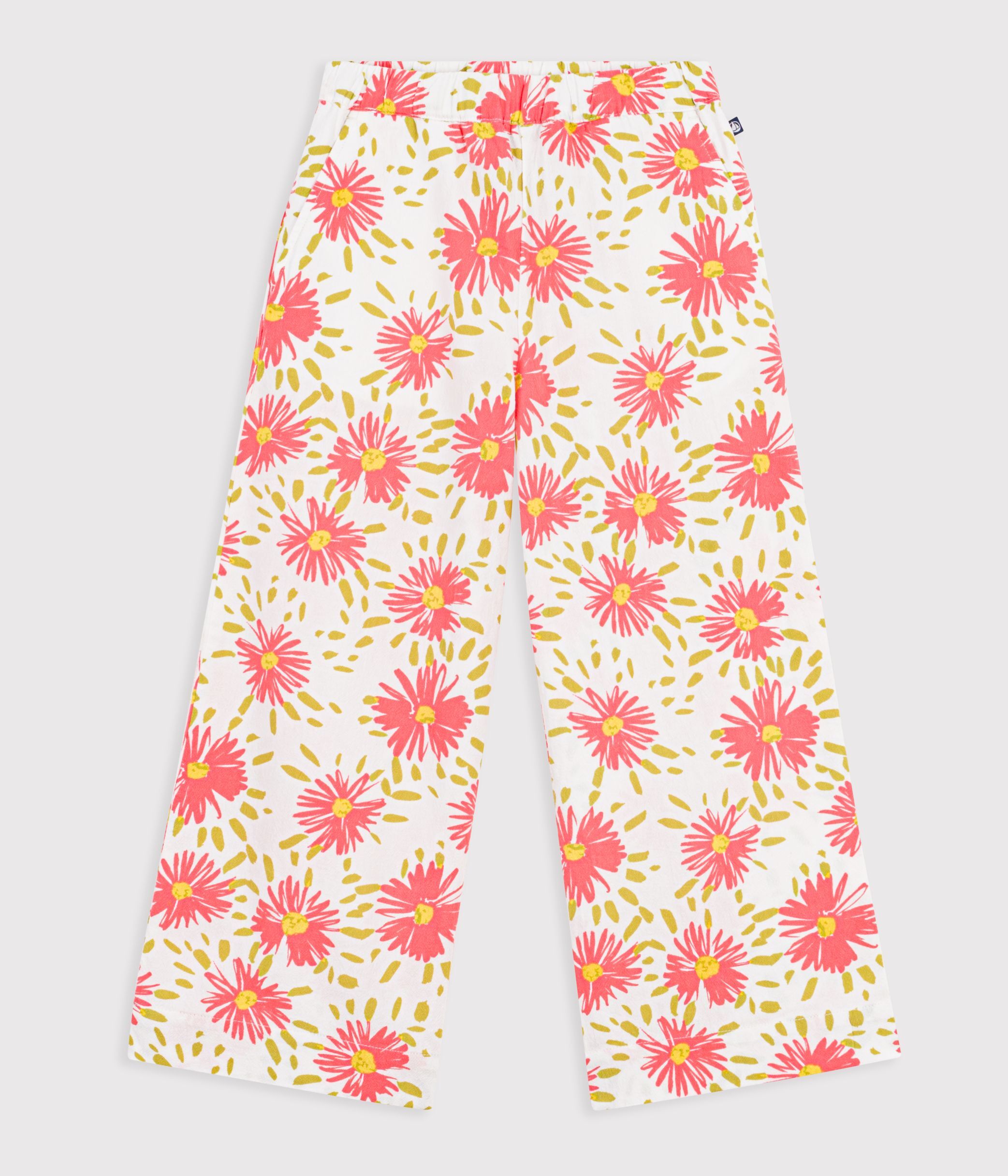 Children's floral cotton trousers