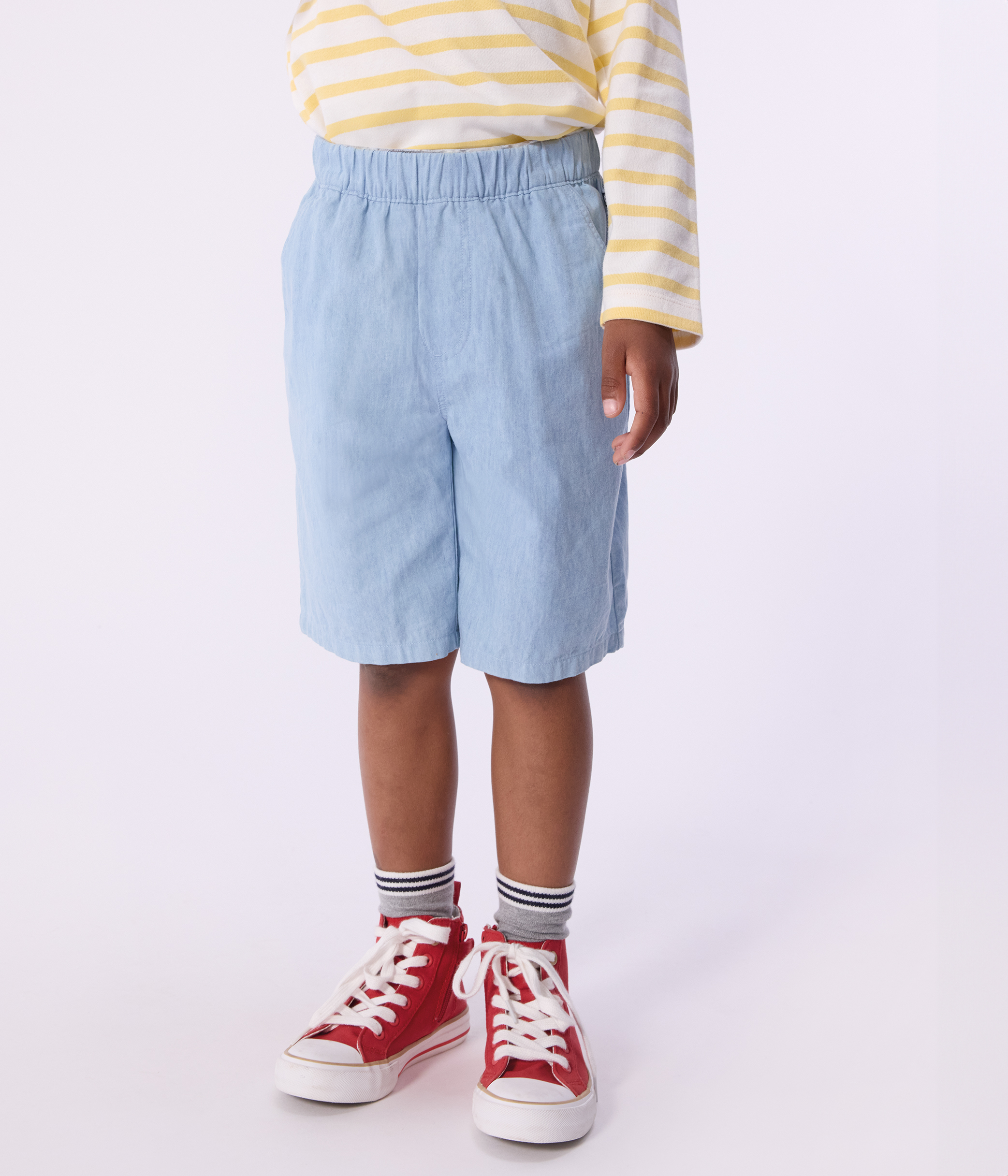 Children's Bermuda shorts in plain cotton