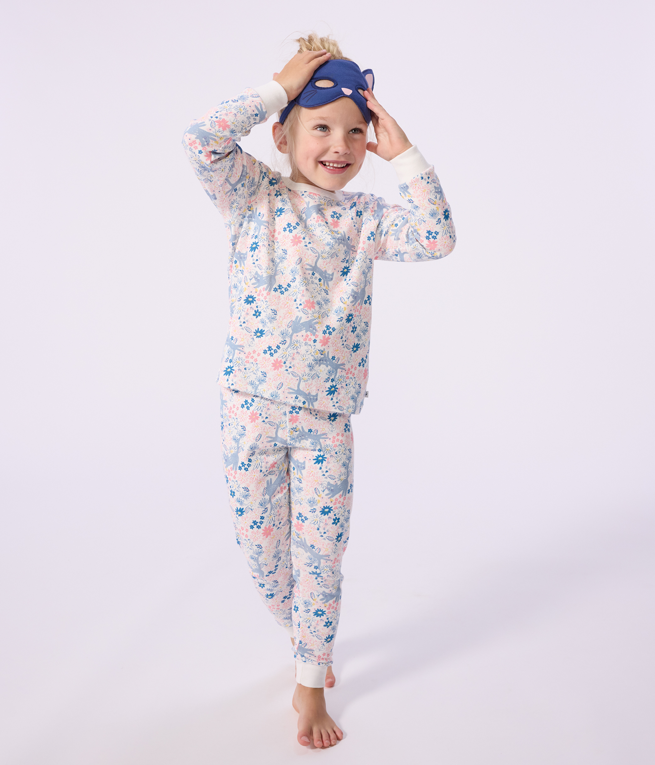 Children's floral print cotton fancy dress pyjamas