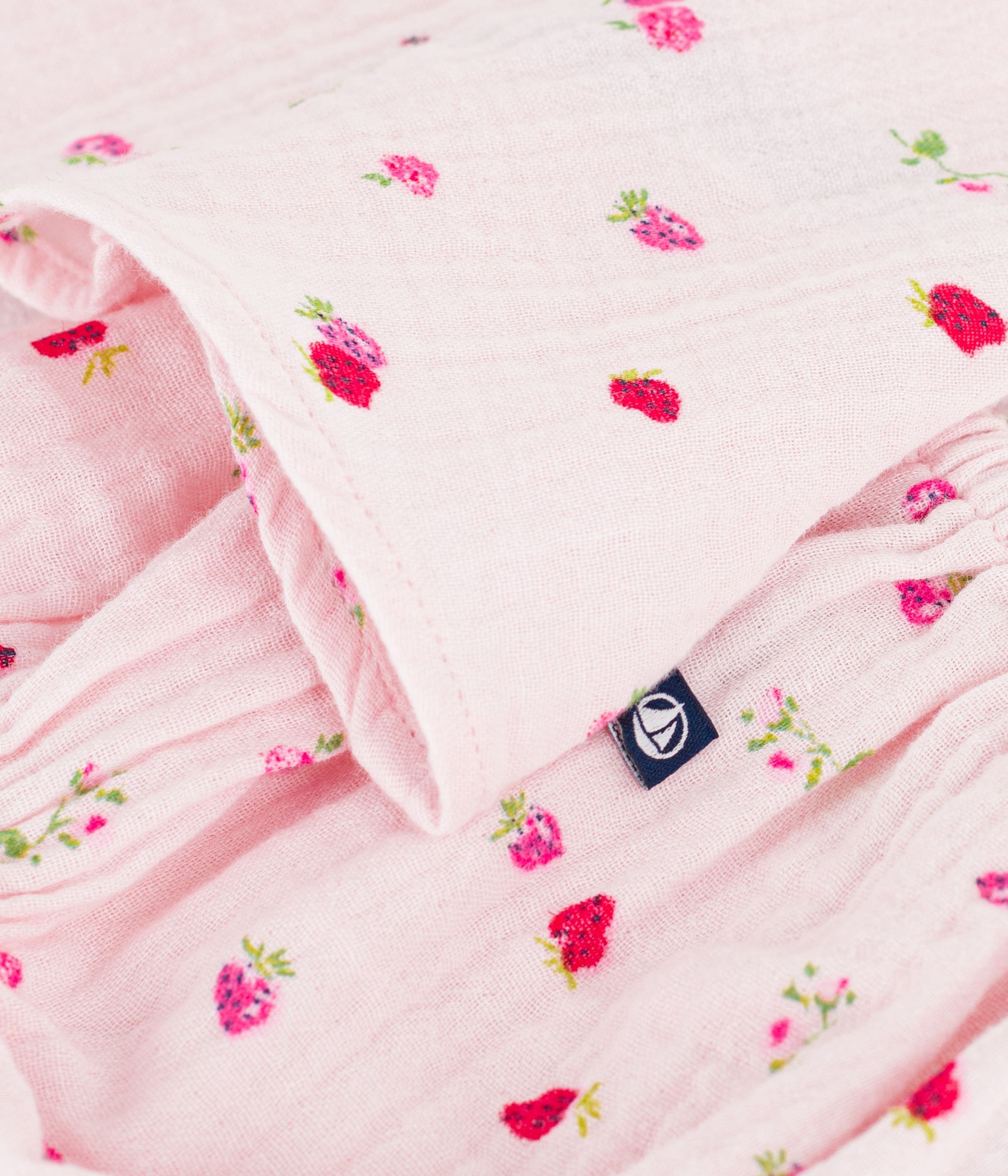 Babies' cotton baby dress with bloomers, printed with flowers